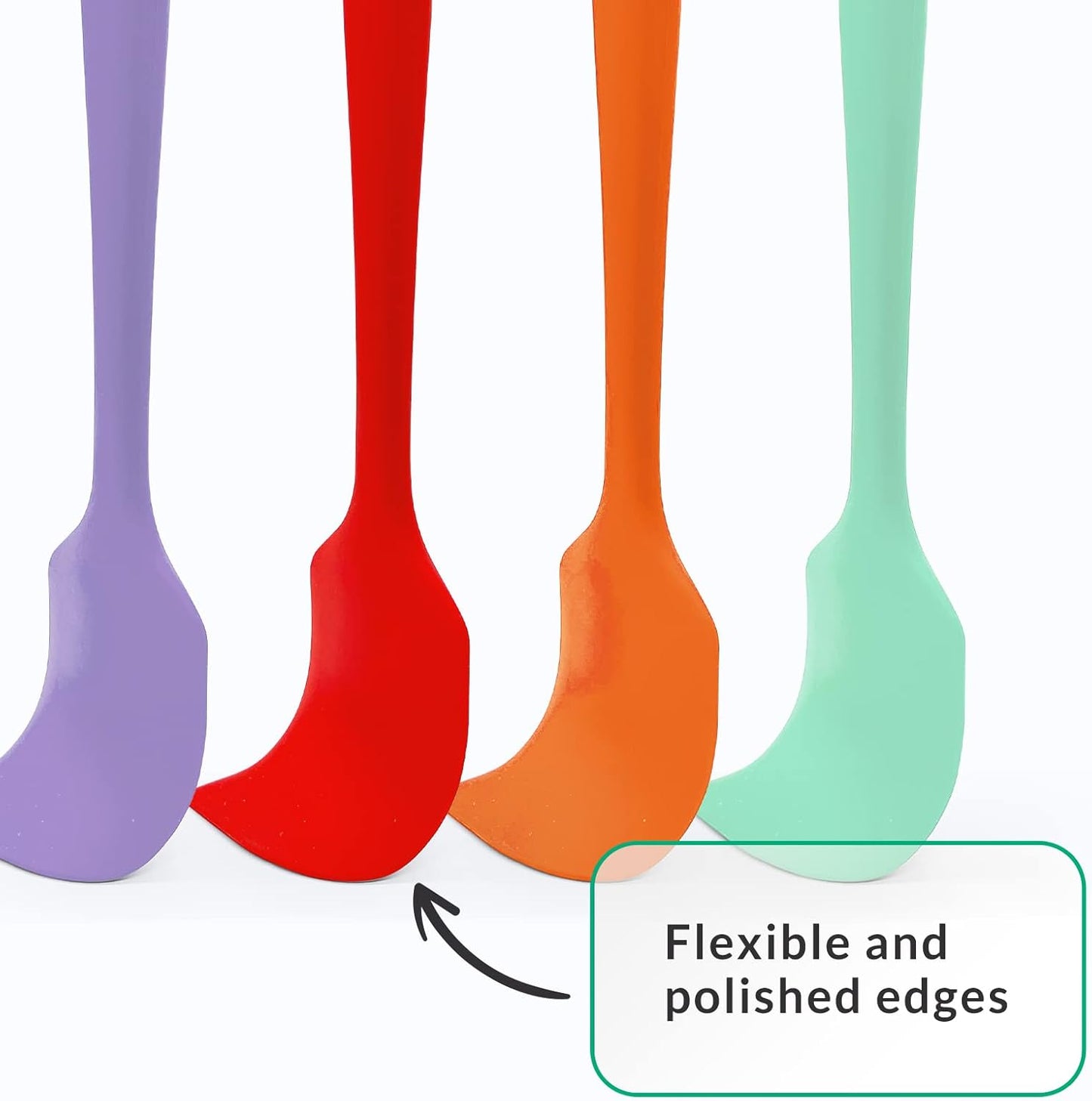 Elihome Chef Series 3 Piece Silicone Spatula Set - 600°F Heat Resistant Non Stick Rubber Kitchen Scraper Spatulas for Cooking, Baking, and Mixing – BPA Free and LFGB Certified Silicone, Green Color