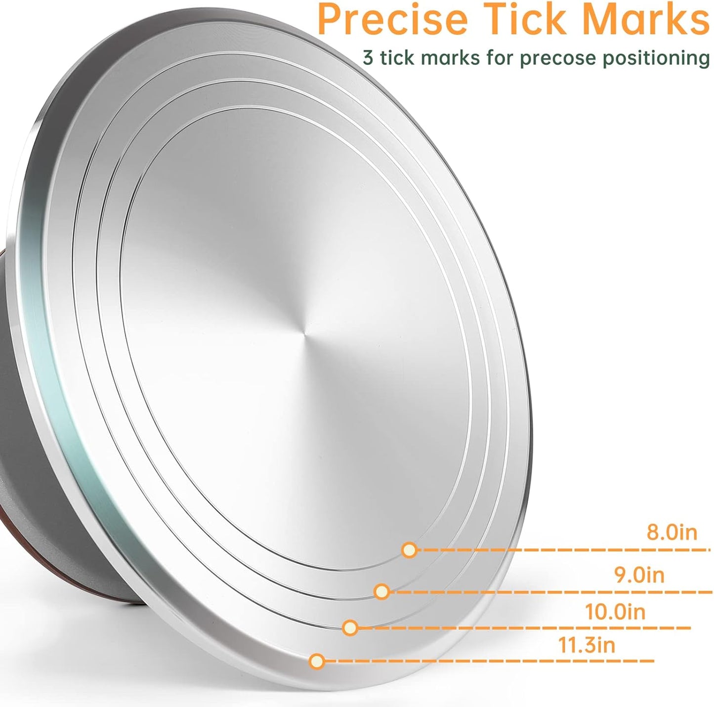 Revolving 12 Inch Round Aluminum Cake Decorating Stand - Turntable, Rotating for Pastries & Decorations