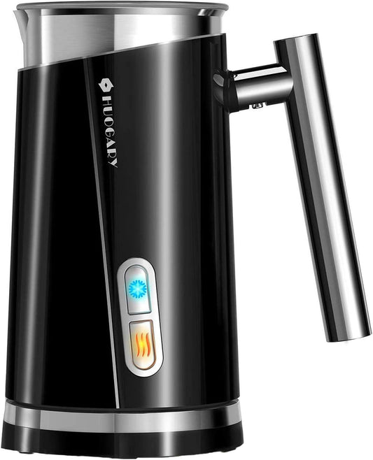 Huogary Milk Frother, Milk Steamer for Milk Foam & Hot Milk(4.5oz/10.5oz), Electric Milk Frother and Warmer for Homemade Coffee, 120V (Black)