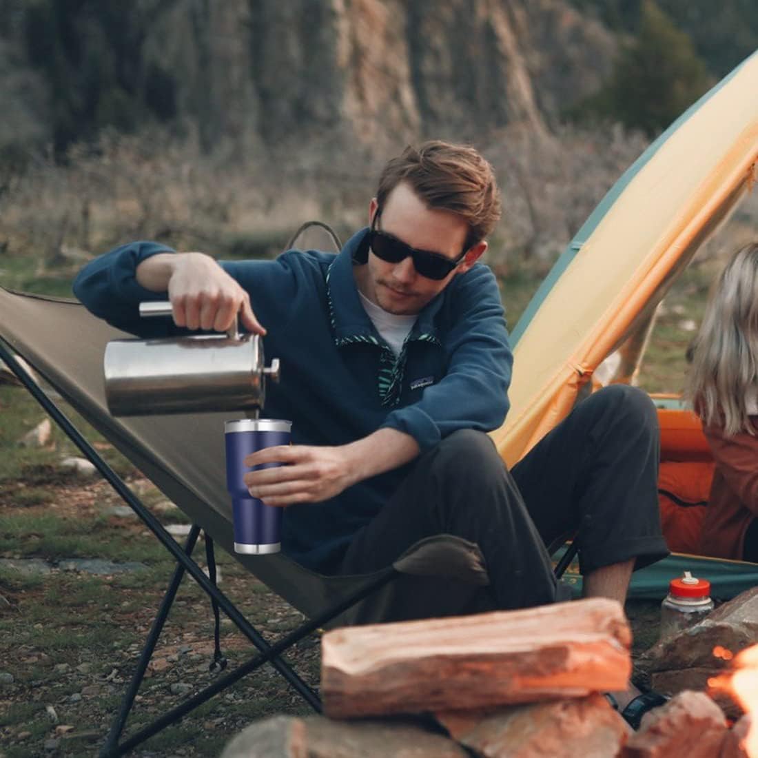 DOMICARE 30oz Tumbler Bulk with Lid and Straw, Double Wall Travel Coffee Mug, Insulated Vacuum Stainless Steel Tumblers, Powder Coated Tumbler Cup (Navy, 8)