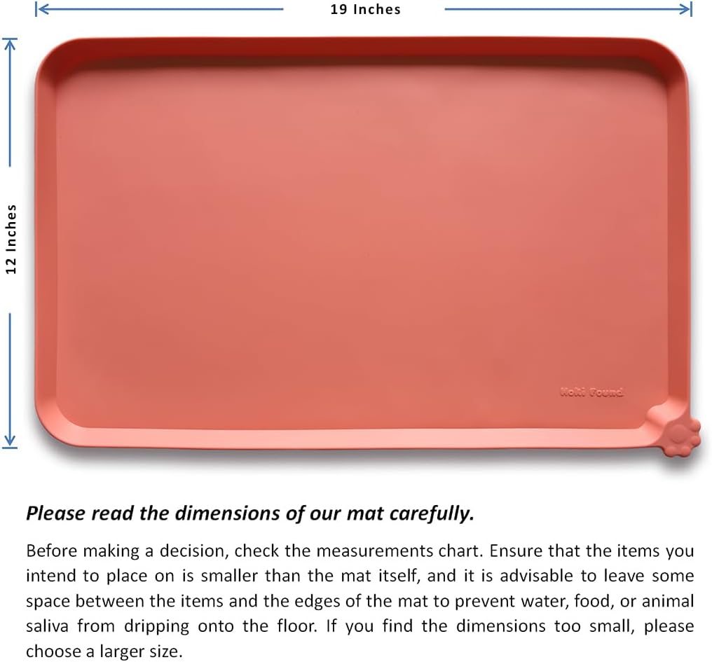 Hoki Found -Waterproof Pet Feeding Mats with High Lips - Multiple Size and Colors for Dogs, Cats & Others-BC