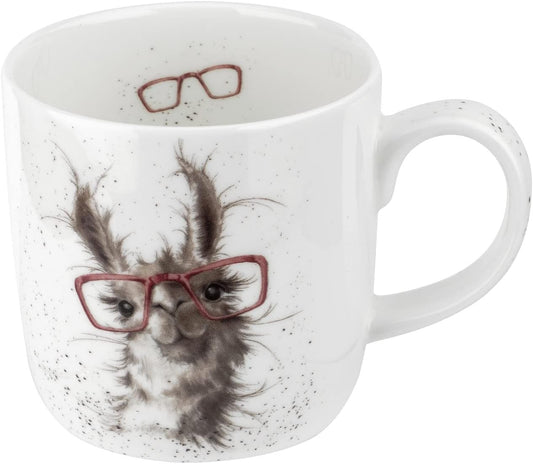 Royal Worcester Wrendale Designs 14 oz Mug, No Probllama - Fine Bone China with Llama Motif - Woodland Themed Tea Mug for Cozy Cottagecore Homes - Safe Ceramic Drinkware for Daily Use
