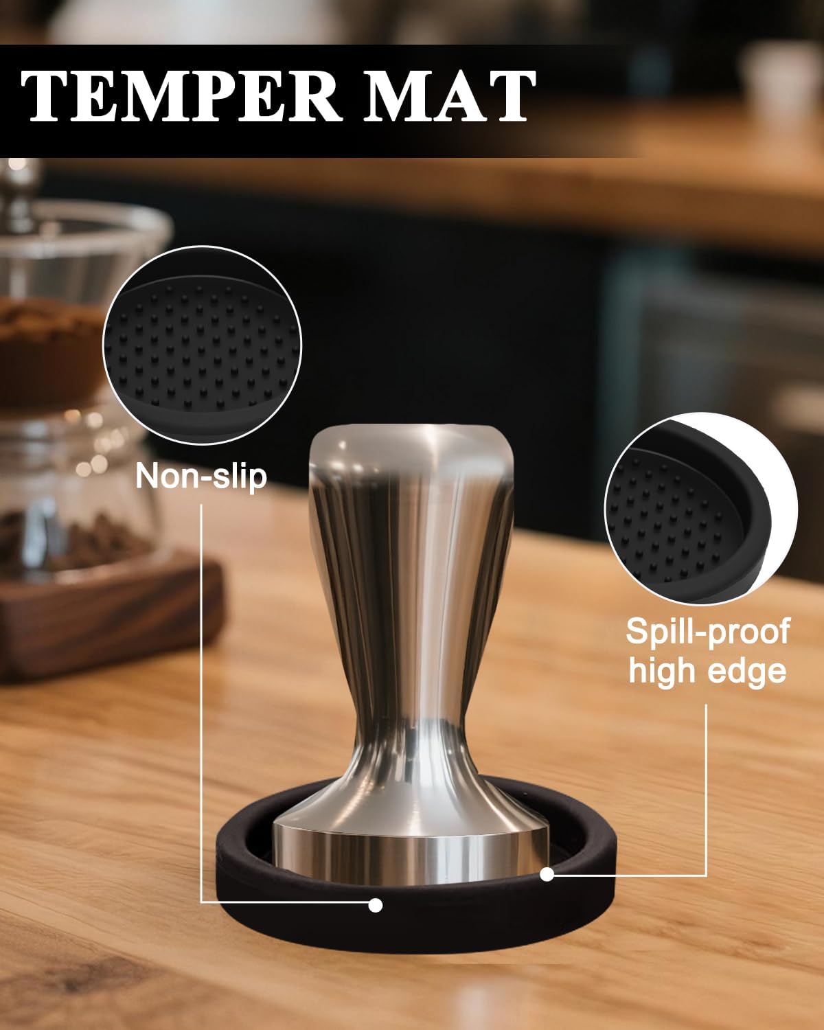 Espresso Accessories Kit, 53mm Espresso Tampera and Dosing Funnel Set, WDT Tool Espresso, 53.5mm Puck Screen, Tamper Mat, Coffee Espresso Accessories Kit for 51 mm Portafilter Barista Tools