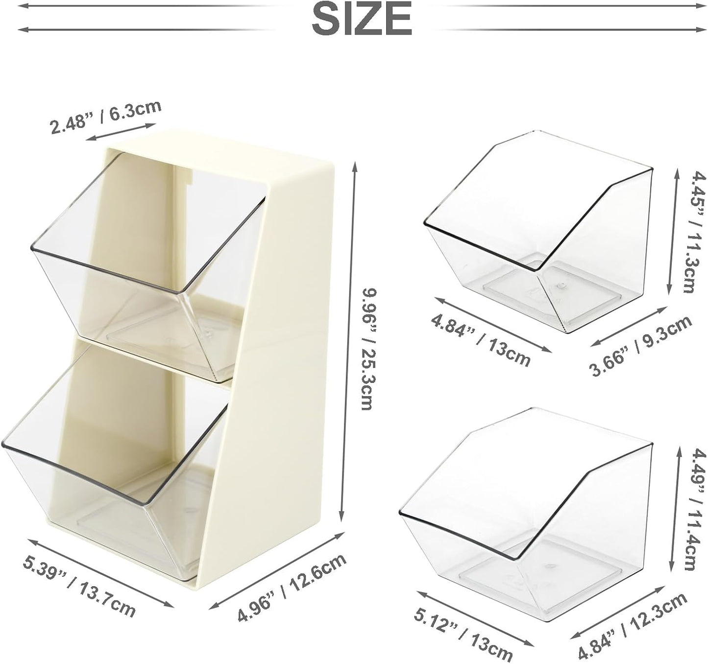 Bokelai 2 Pack Coffee Pod Holder K Cup Storage Coffee Bar Organizer for Home and Office Countertop Organiser Storage Bins for Coffee Station Counter Container for Tea bag Sugar Creamer Filter White