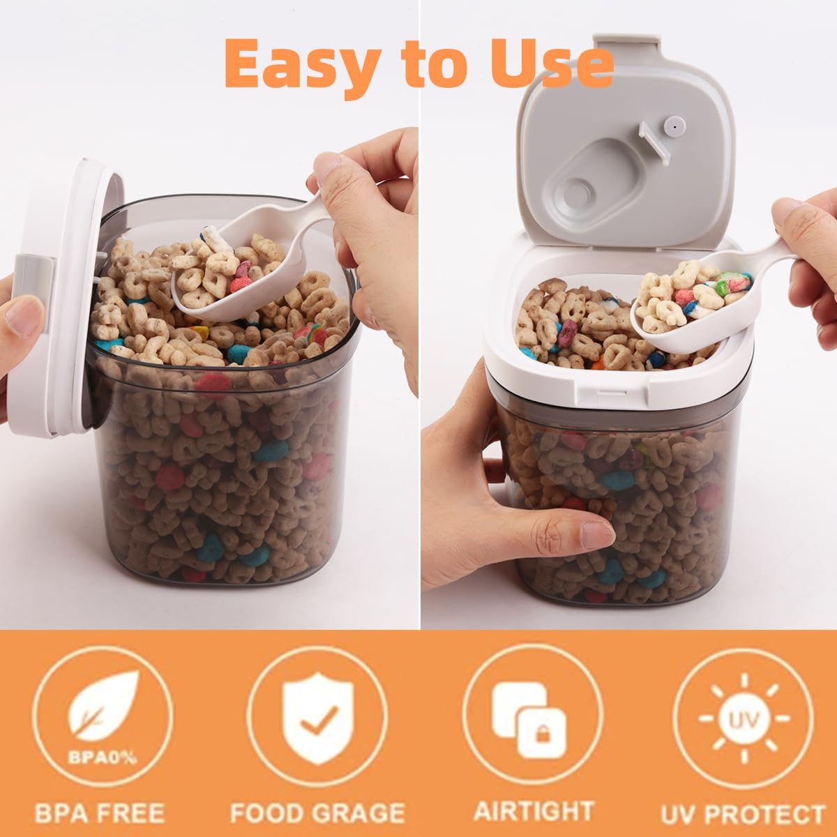 4PCS Coffee Storage Containers, BPA Free Plastic Kitchen Canisters Set for Ground Coffee, Spices, Herbs, Candy, Snacks, FA-G310074