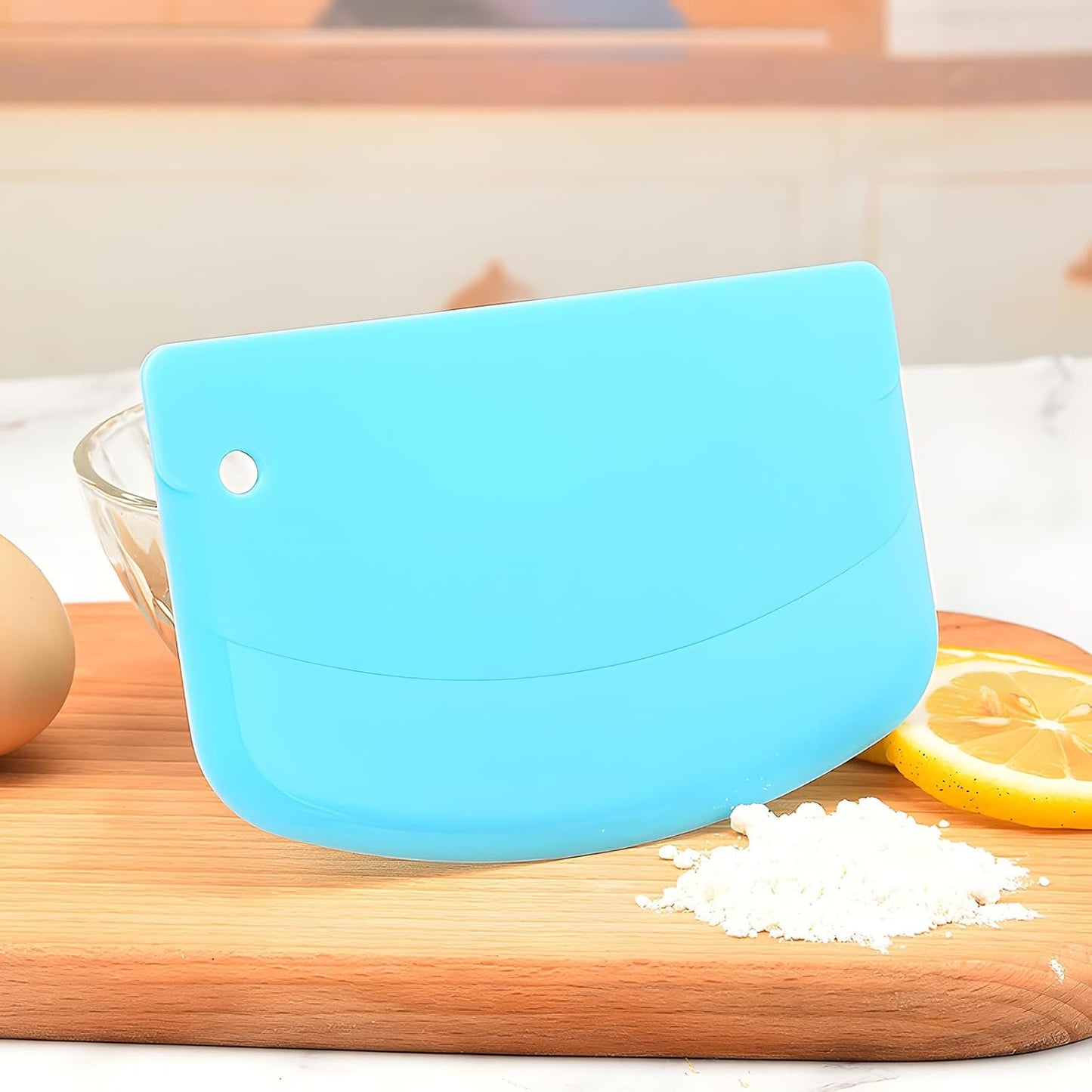 7PCS Dough Scraper Set, Plastic Bench Scraper, Multipurpose Bowl Scraper for Kitchen, Baking, Cake, Bread, Pizza, Pastry