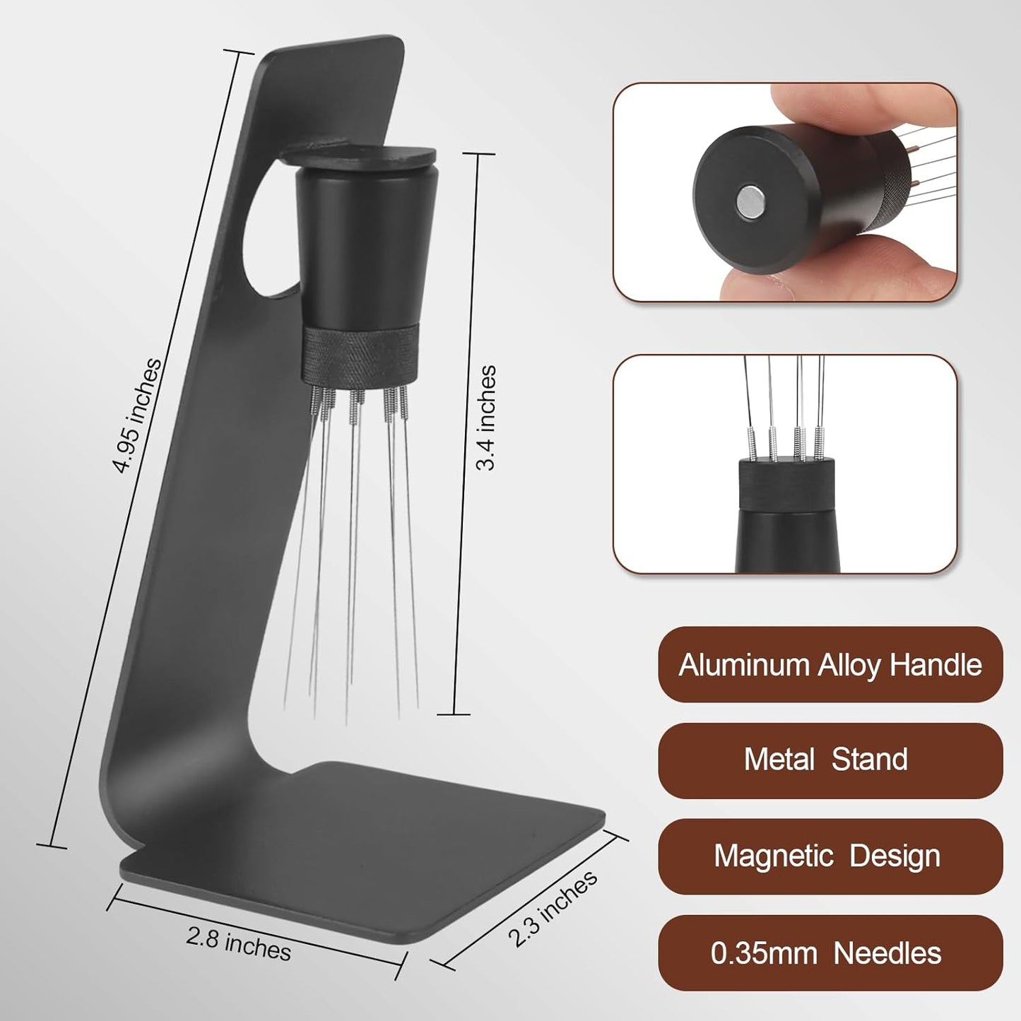 58mm Espresso Tamper Set - Dual-Spring Calibrated Coffee Tamper, 8-Needle WDT Tool Espresso Distribution Tool, Magnetic Aluminum Dosing Funnel, Reusable Puck Screen, Fit for 58mm Portafilters