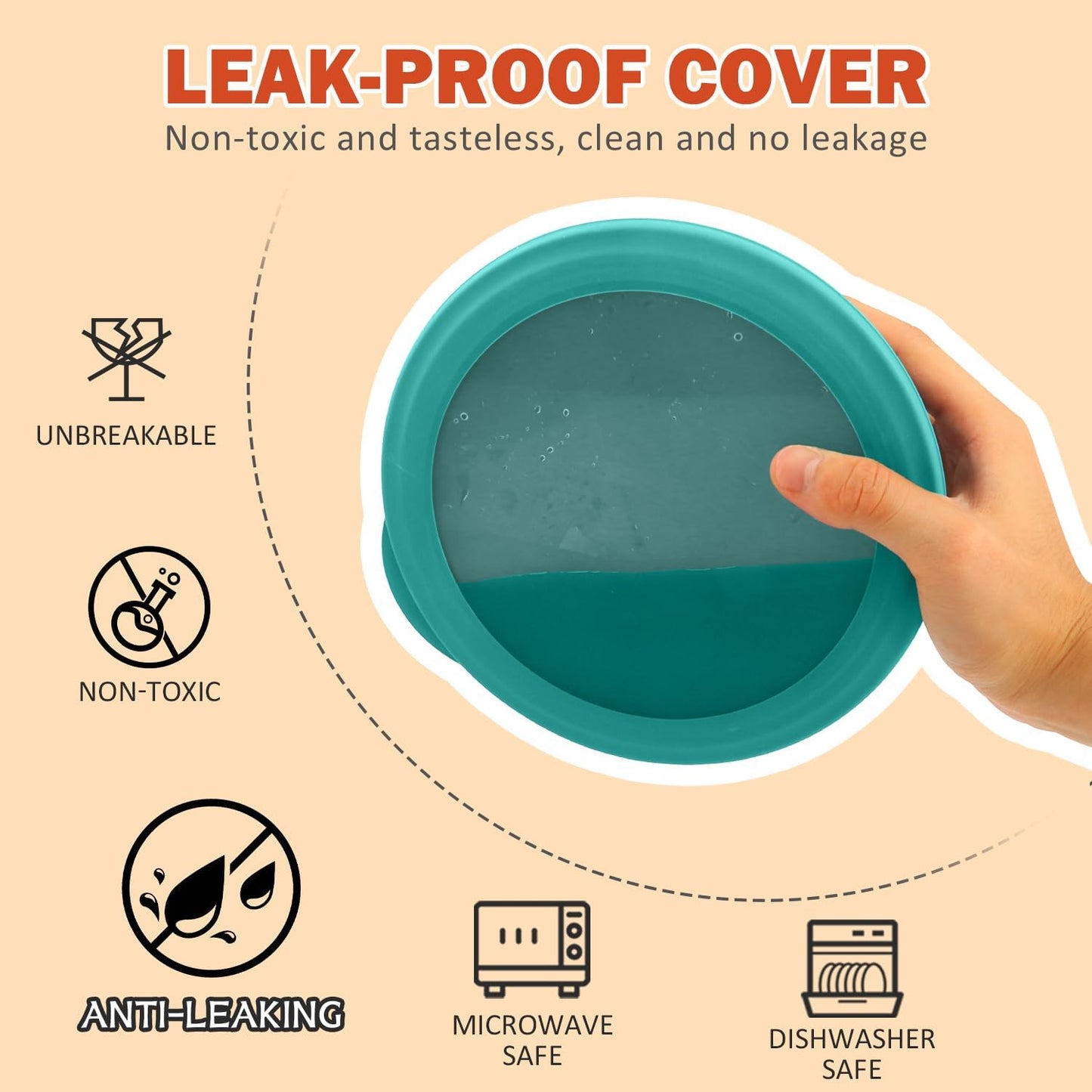 wheat straw bowls set of 4,40oz unbreakable salad bowl set with cover,alternative plastic bowls with cover for kitchen,party,camping and picnic. Green