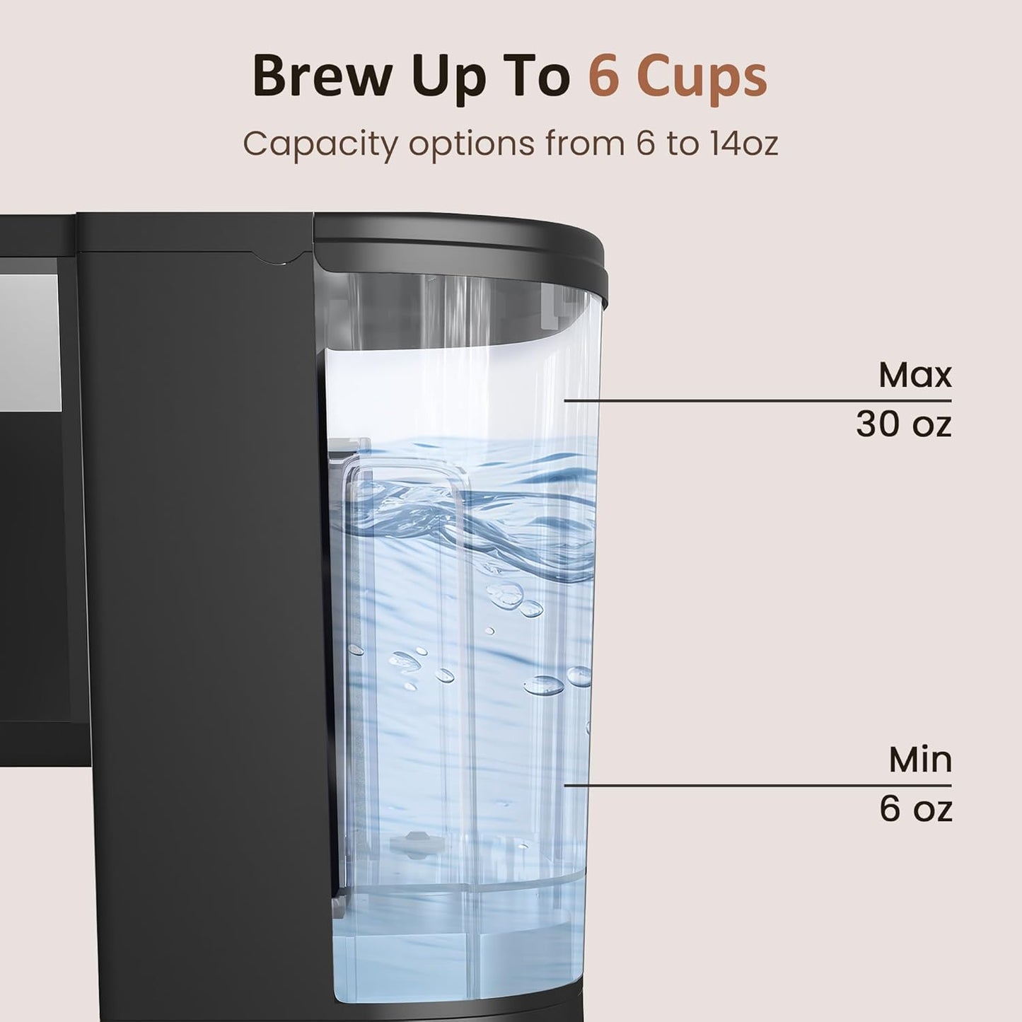 SUNVIVI Iced Coffee Maker, Single Serve Coffee Maker with 3 Brewing Options for K Cup Pod or Ground Coffee, 30oz Removable Water Reservoir & Reusable Filter, Ideal for Home & Office, Black
