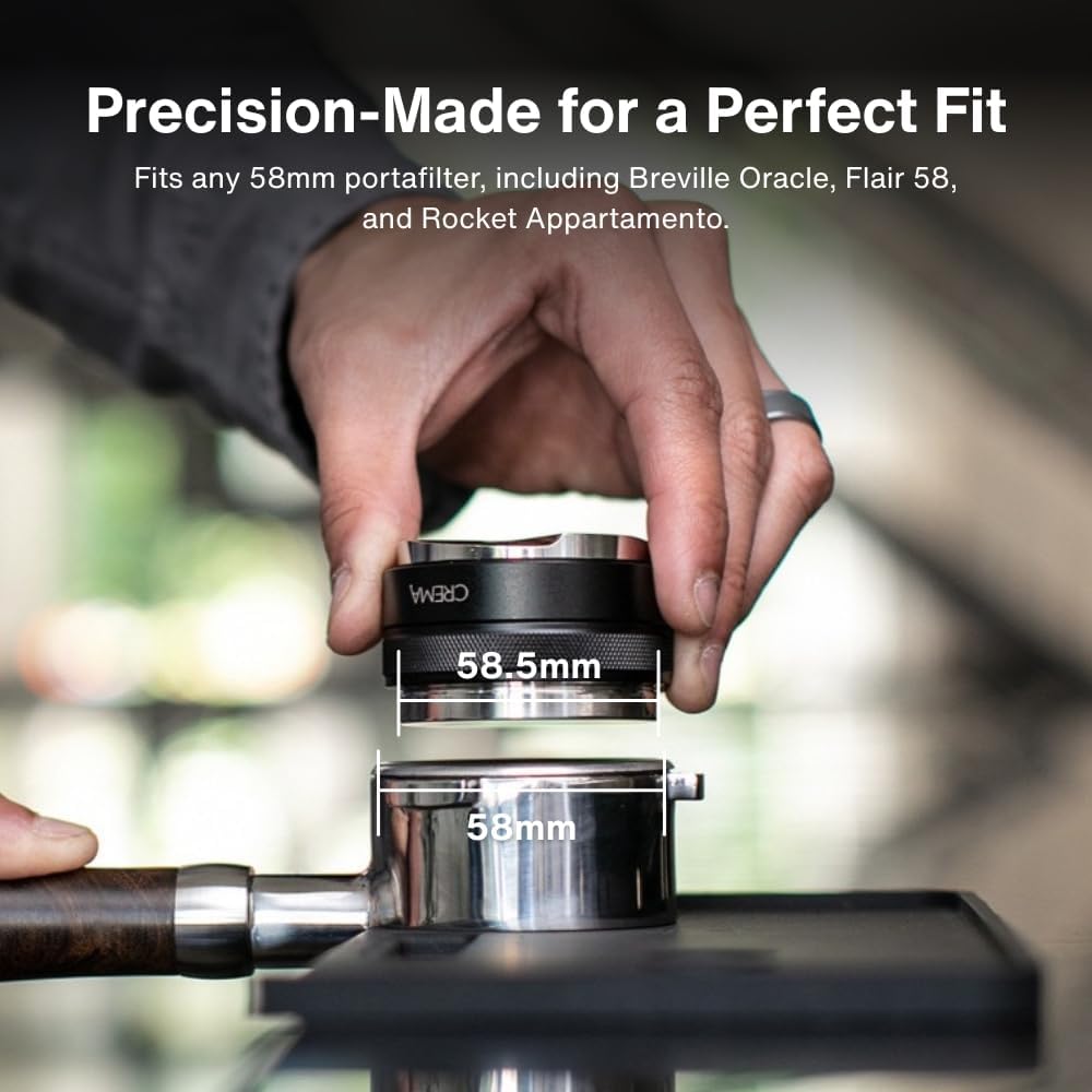 cream coffee products 58.5mm 2 in 1 tamper and distributor black beautiful espresso hand tampers