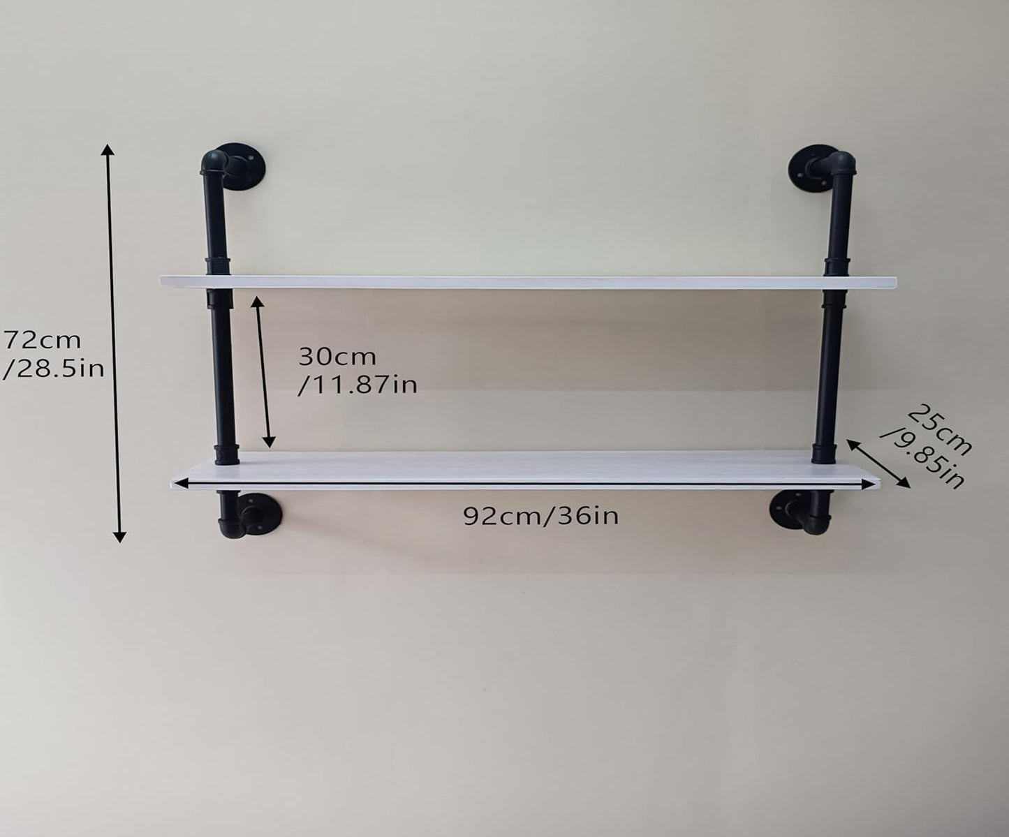 Floating Bookshelf Bathroom Shelves Over Toilet Industrial Pipe Shelving Pipe Shelves Rustic White Wall Shelves 36 Inch Farmhouse Book Shelves for Wall Mounted