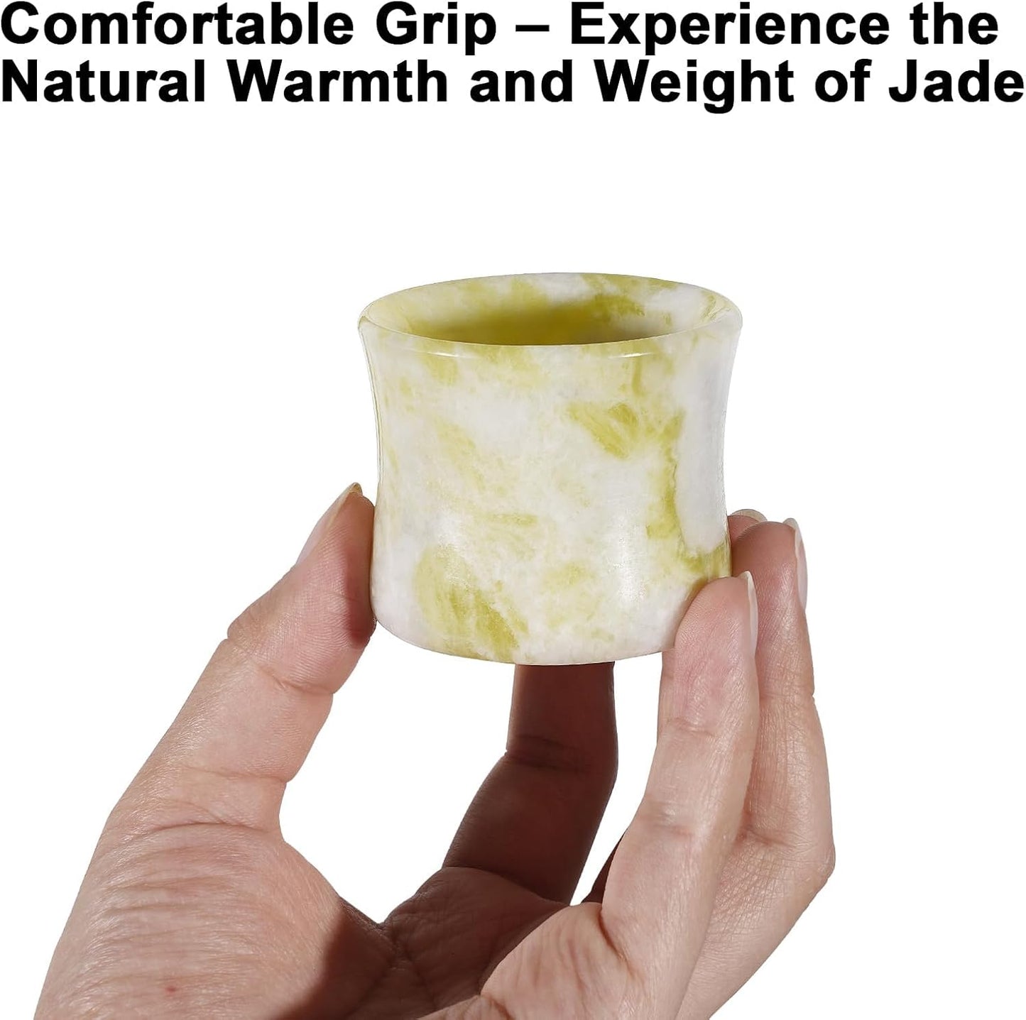 Handcrafted Natural Jade Shot Glasses – Set of 2 | 1.3 oz Whiskey, Espresso & Tequila Cups in Unique Bamboo Joint Shape, Oriental Inspired Luxury Gift for Men & Whiskey Lovers