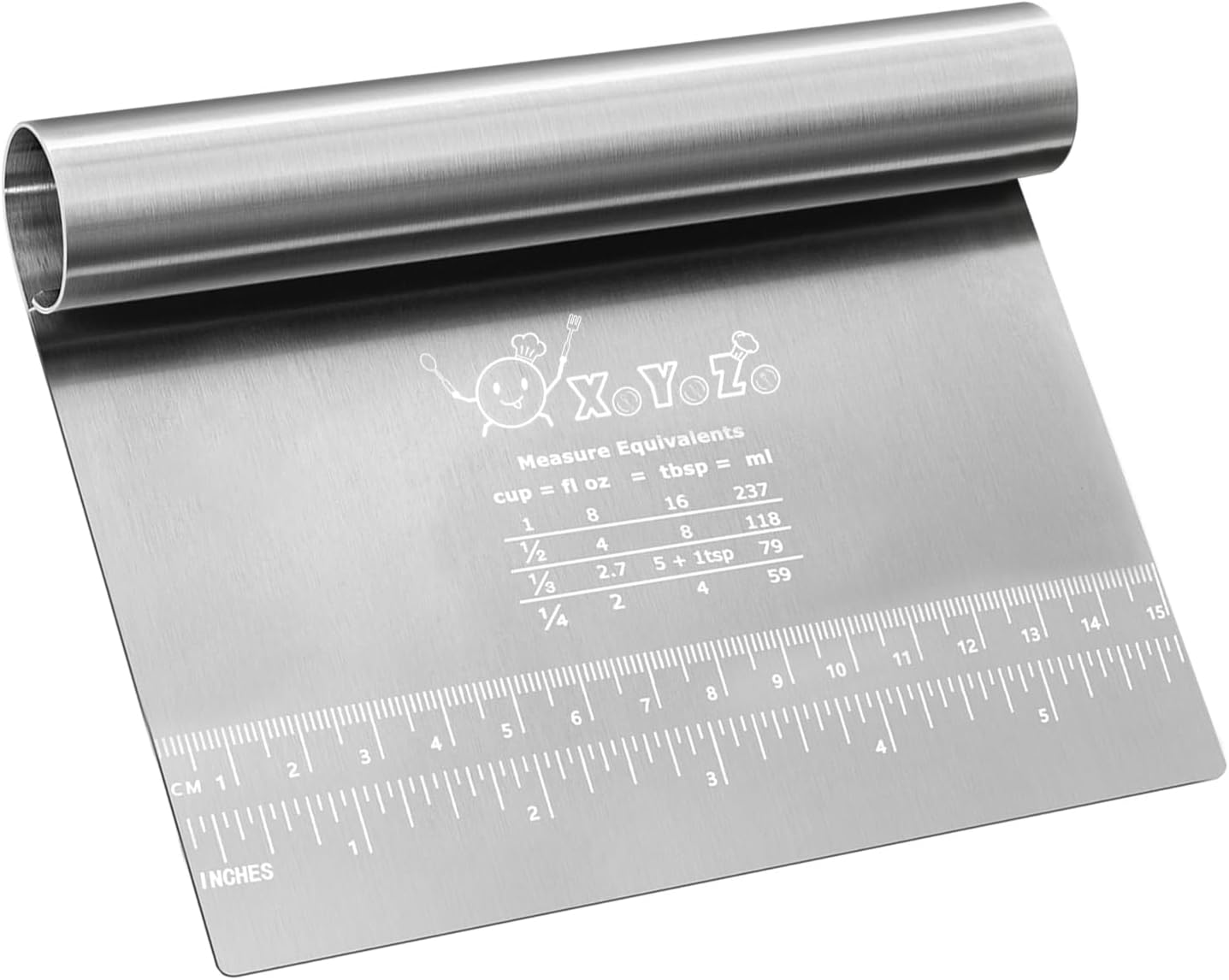 Bench Scraper Dough Pastry Cutter Stainless Steel Blade Kitchen Baking Tools for Butter, Cake, Onion, Vegetable