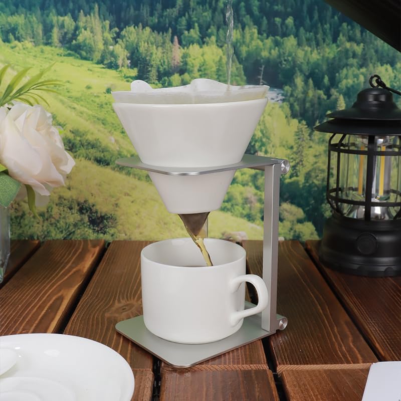 Pour over Dripper Stand,Portable &Foldable Espresso Machine Stand,Office coffee stand with base,Suitable for office,home,camping