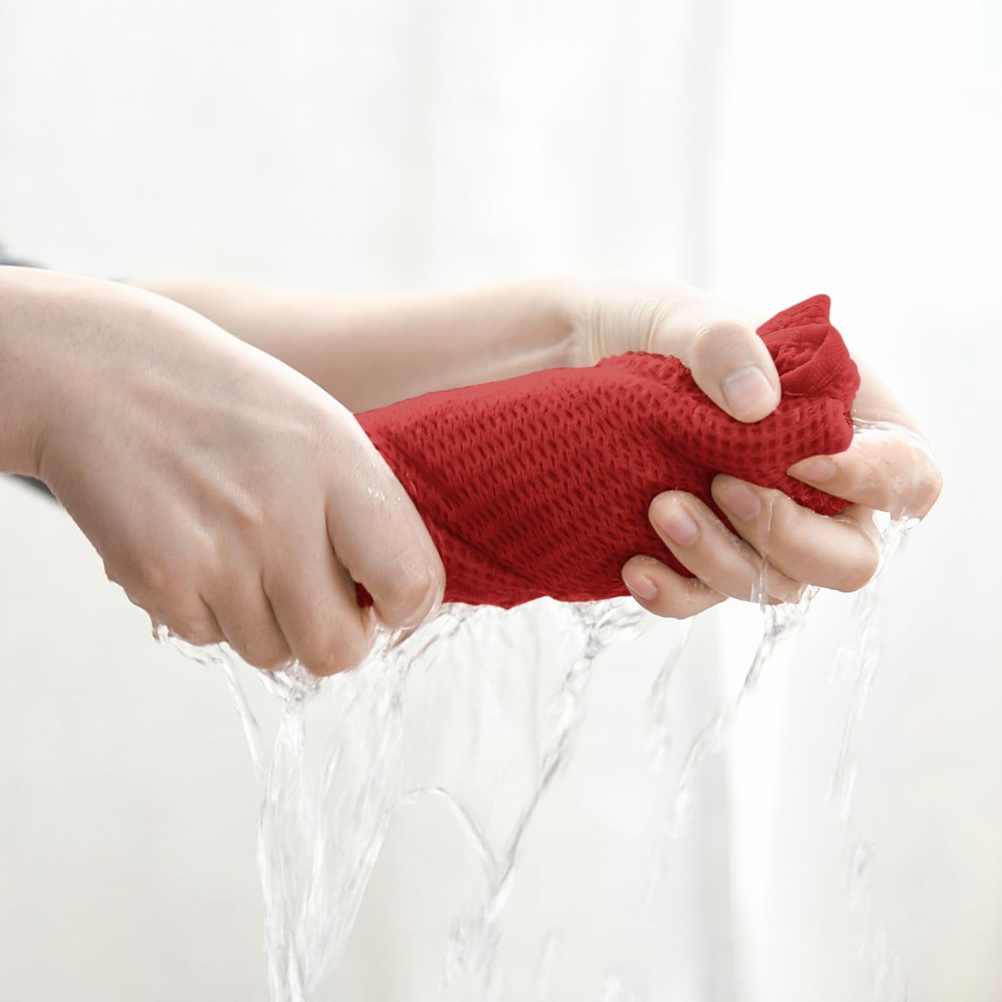 Artoid Mode 100% Cotton Dark Red Waffle Weave Kitchen Dish Cloths, 12x12 Inch Ultra Soft Absorbent Quick Drying Kitchen Dish Towels Set of 6