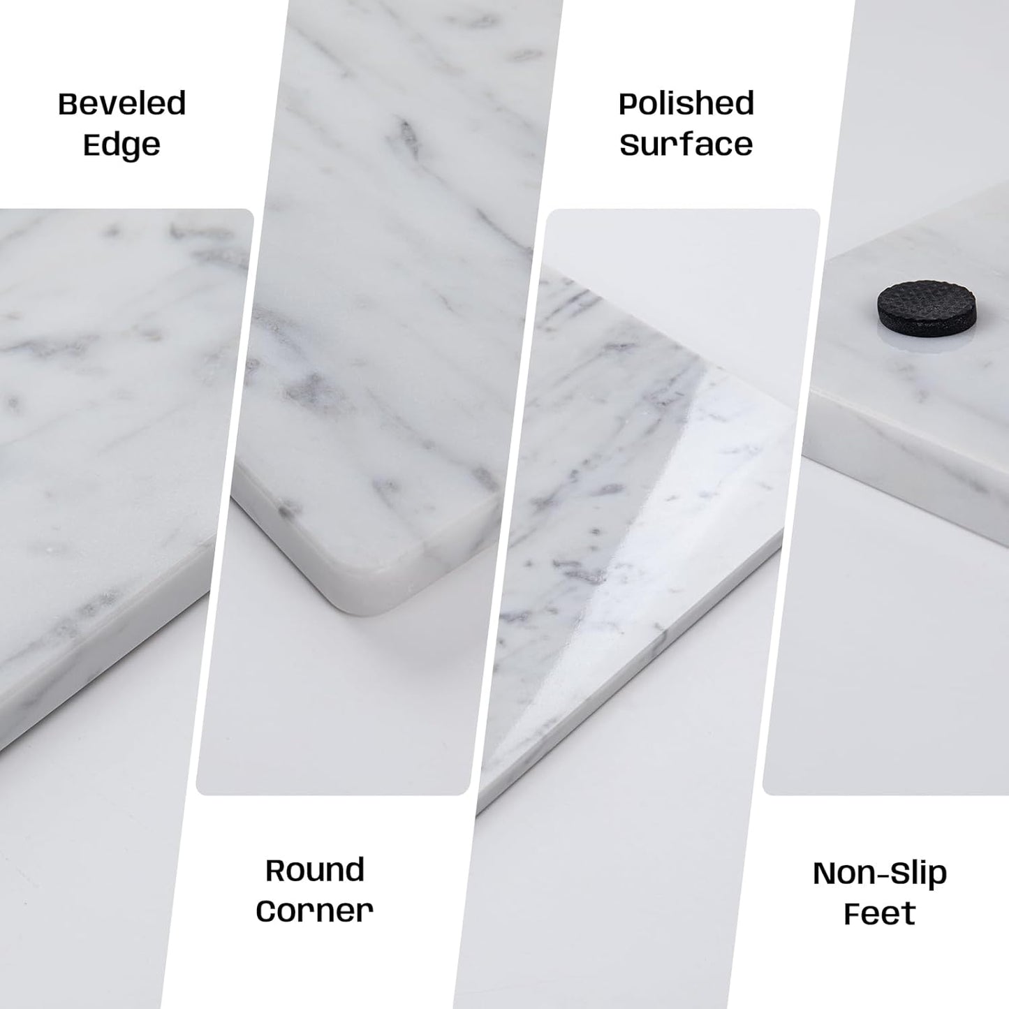 Carrara White Marble Cutting Board, 16x20 Inch Large Marble Pastry Board With Non-Slip Feets-Wedding Gift, Housewarming Gifts, Pack Of 1 Piece