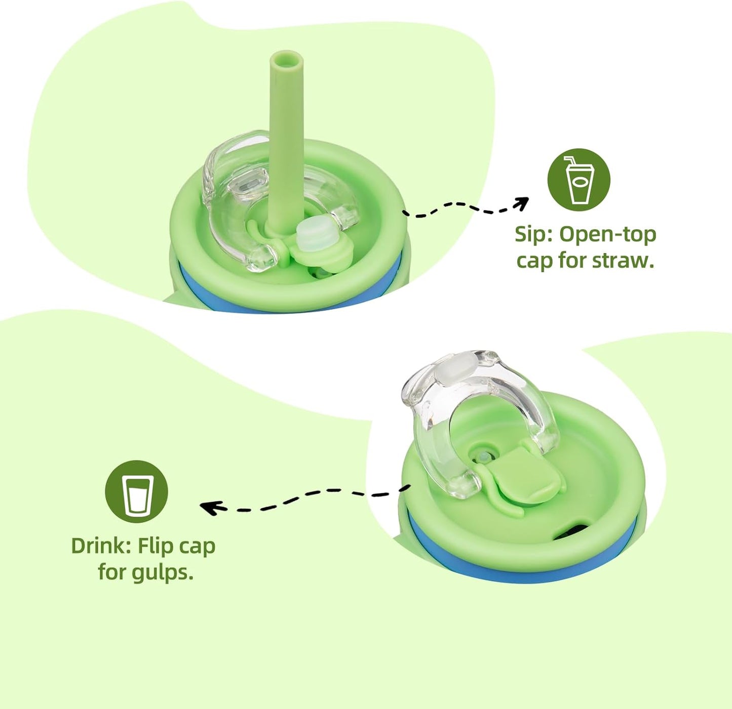 14 oz Tumbler with Side Handle, Insulated Water Bottle with Straw and 2 in 1 Lid, Stainless Steel Cup Travel Coffee Mug for Sports Office Gym,Sky Blue