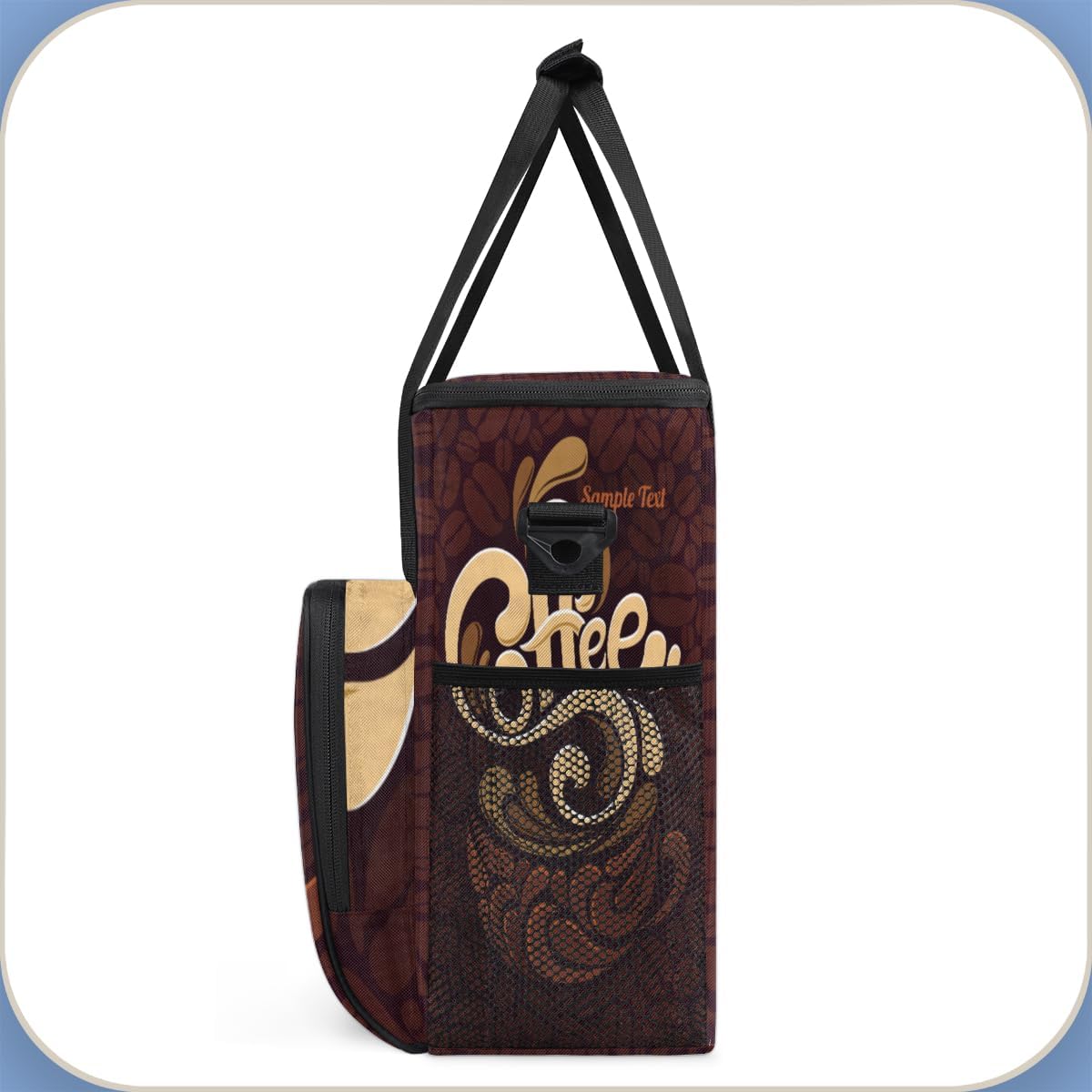 Funny Coffee Coffee Maker Carring Bag Coffee Cafe Travel Carrying Storage Tote Bag Compatible with Keurig K-Mini or K-Mini Plus Portable Single Serve Coffee Brewer Case with Pockets for K-cup Pods