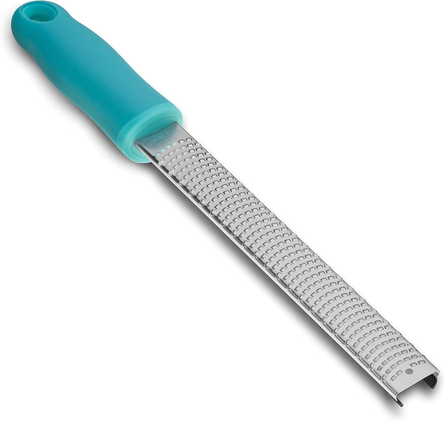 Lemon Zester, Stainless Steel Kitchen Cheese Grater, Plastic Cover Ergonomic Soft Blue Handle