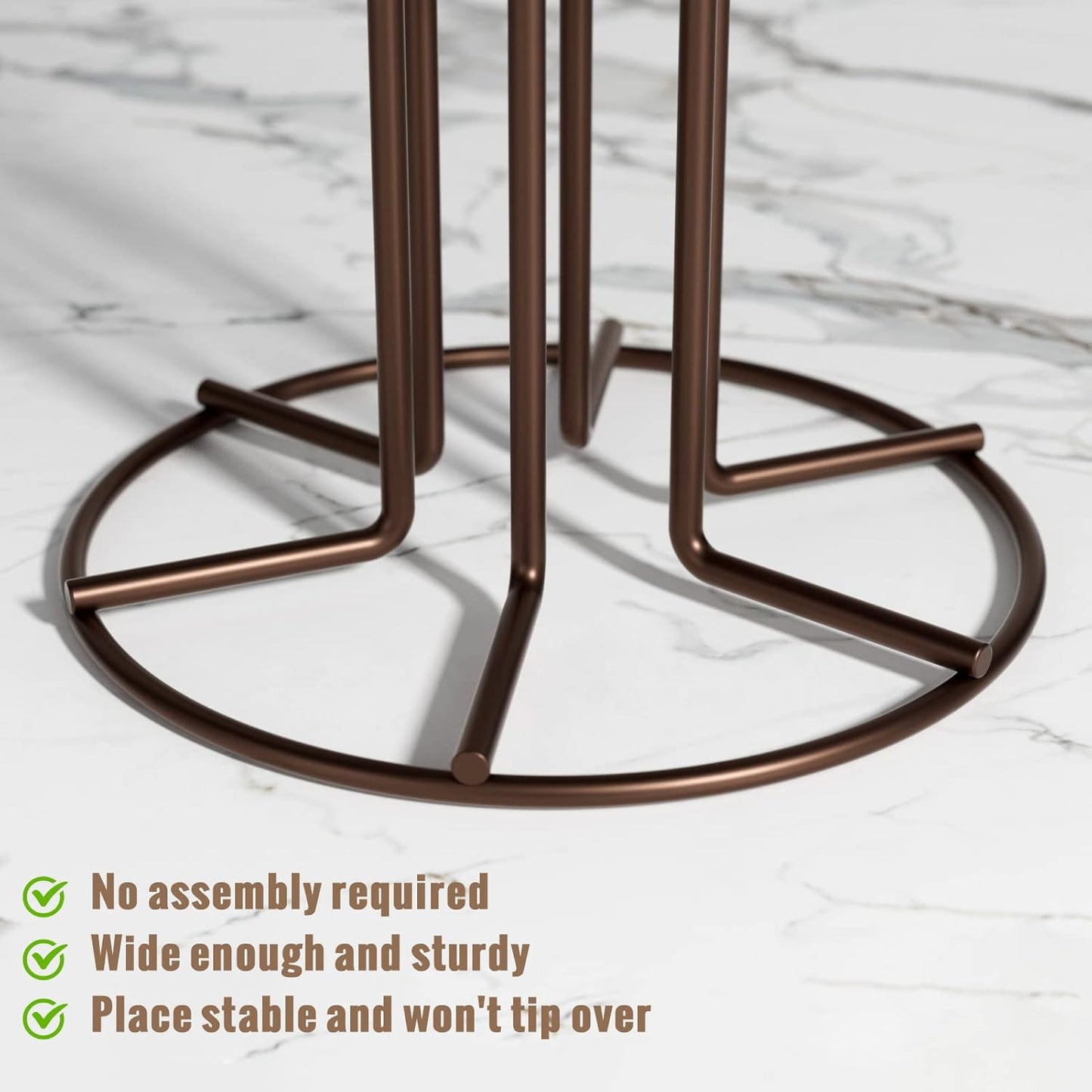 HULISEN Mug Holder for Large Cups, Mug Tree for Counter with 6 Hooks, Metal Coffee Mug Stand for Easy Pick, Place and Display, Coffee Bar Accessories and Decor, Free Standing Mug Rack, Brown