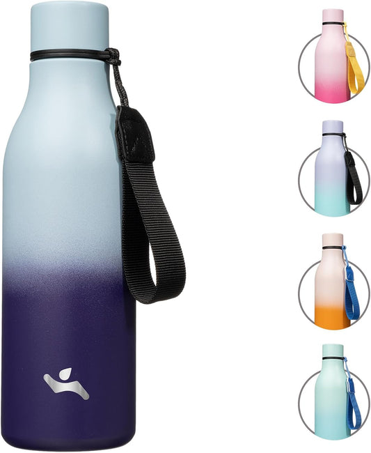 Insulated Water Bottle with Strap,18 oz Double Wall Stainless Steel Vacuum Bottles Metal Water Flask,Ocean Dream