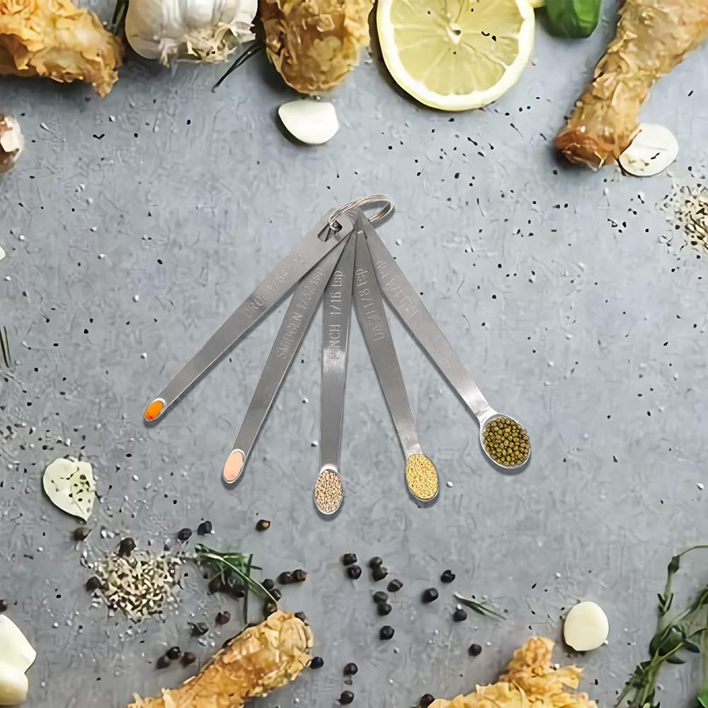 3PCS 1/8 Teaspoon(1/8tsp, 0.625 ml, Dash) Single Tiny Measuring Spoon, Small Individual Stainless Steel Measure Spoons Only