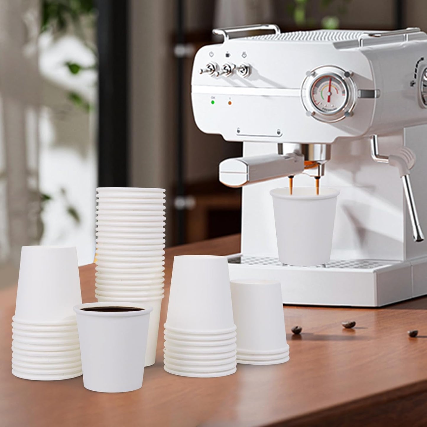 600 Pack 4 oz Paper Cups, Disposable Mini Bathroom Mouthwash Cups, Hot/Cold Drinking Cups, White Disposable Paper Cups for Bathroom, Home, Party, Office, Picnic, Travel