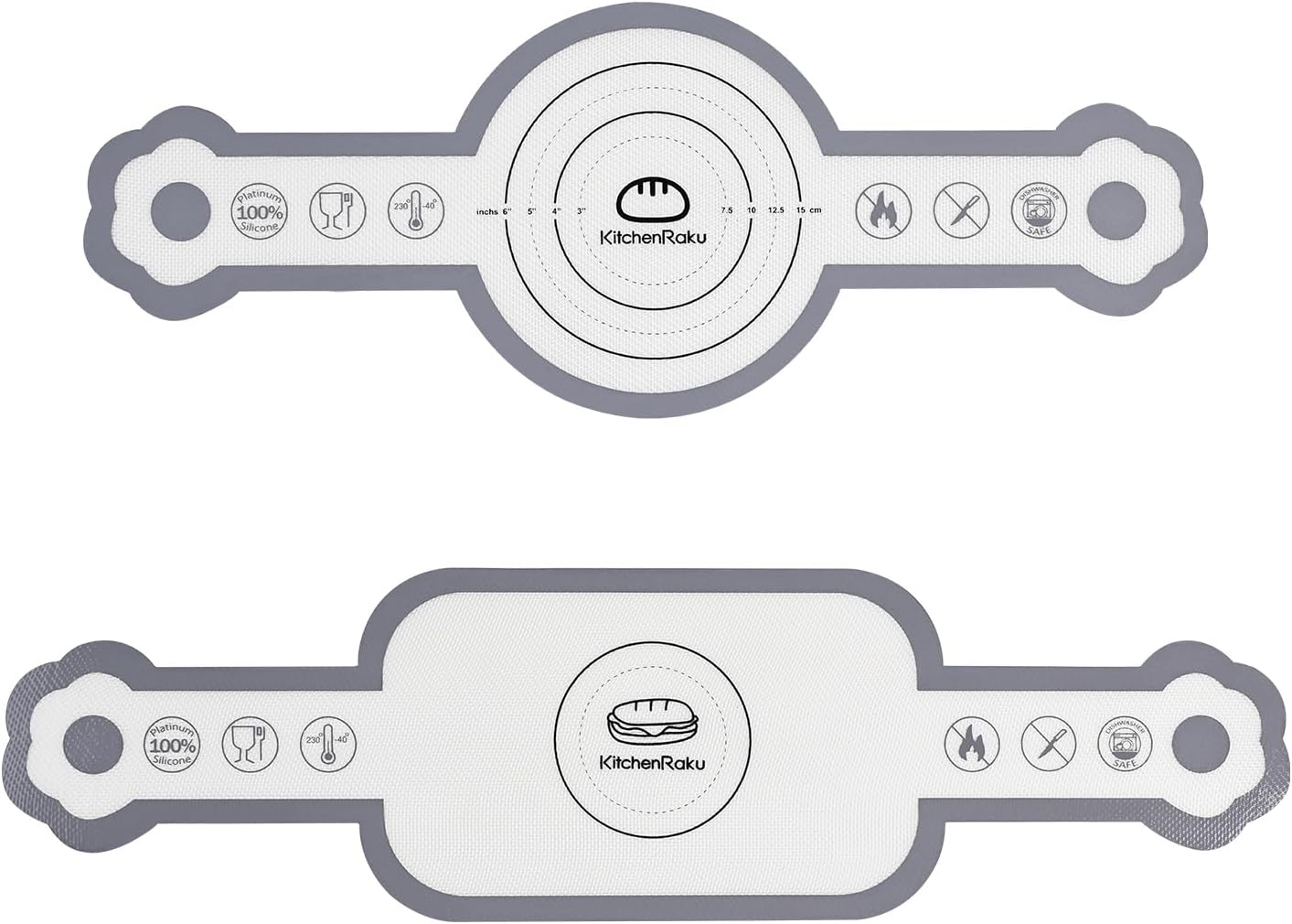 Cook's Aid 2 Pcs Silicone Bread Sling for Dutch Oven, Non-Stick Bread Baking Mat Set, Reusable Sourdough Bread Sling with Long Handles for Easier Transfer for Dough