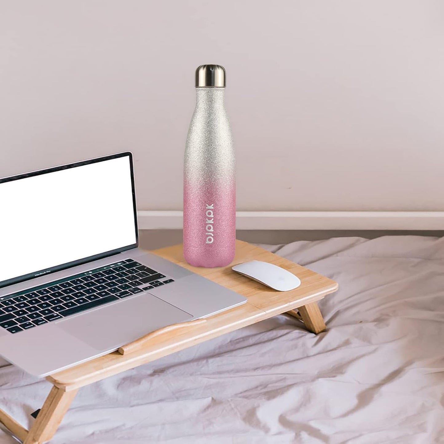 BJPKPK 17oz Insulated Water Bottles Stainless Steel,Sports Water Bottles Keep Cold for 24 Hours and Hot for 12 Hours,BPA Free,Glitter Ice Blue