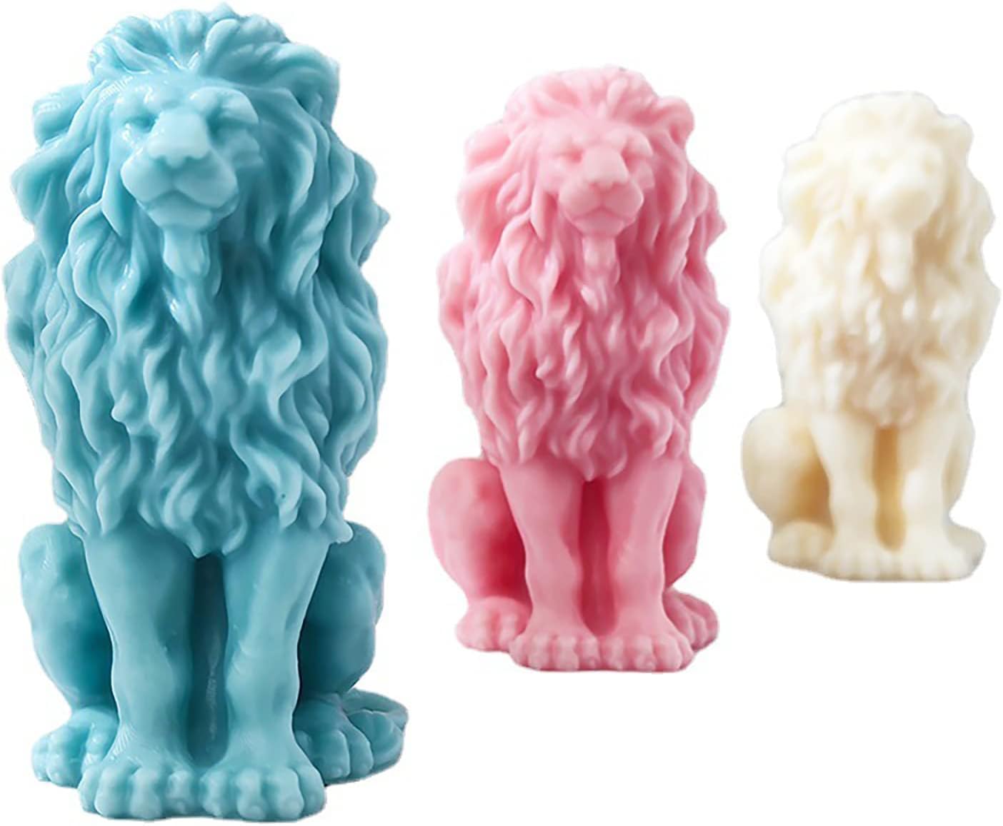 3D Lion Candle Animal Resin Mold - Resin Casting Silicone Molds for Home Decor & Candle Making Wave Spiral Mold