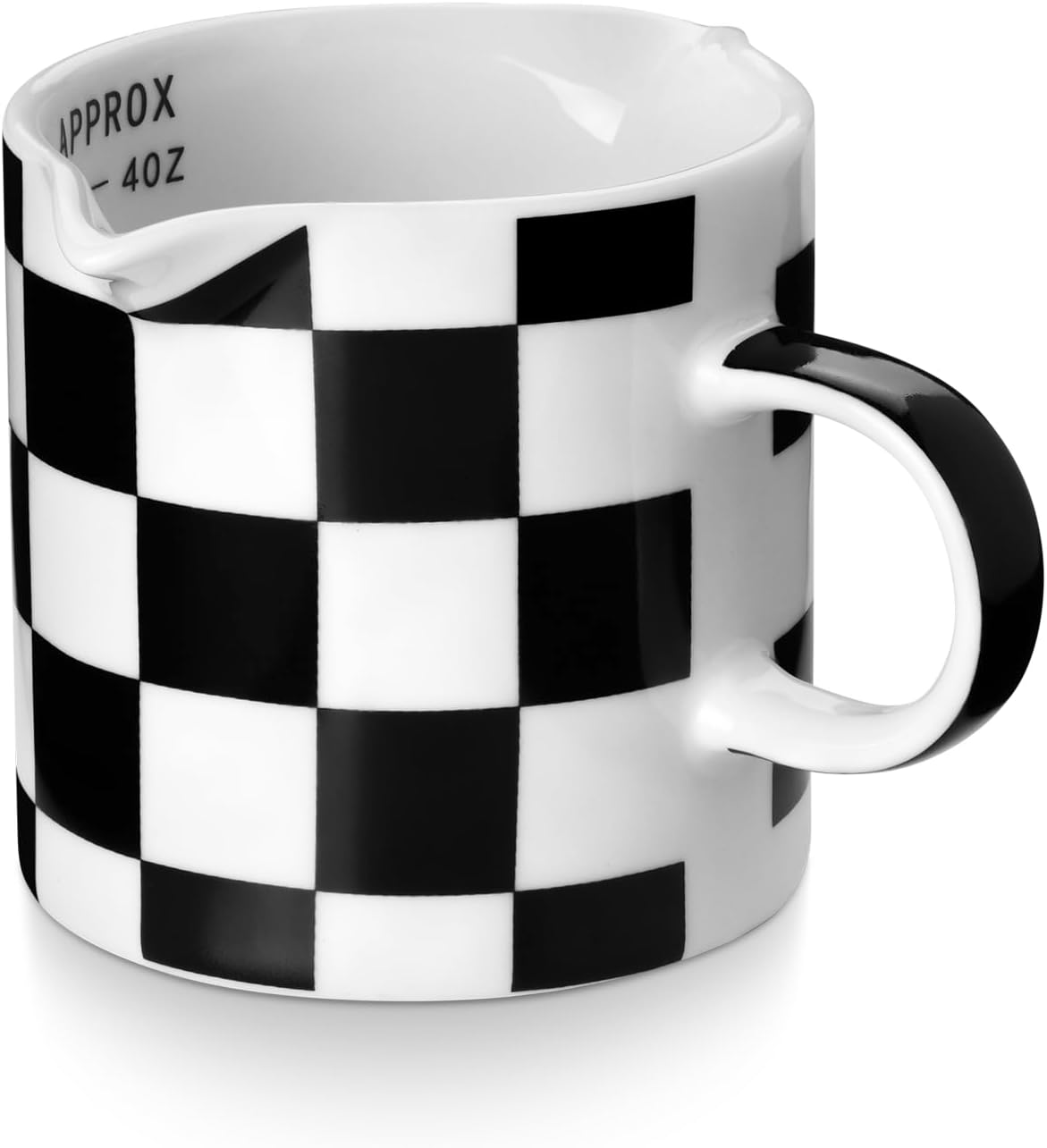 Espresso Cups, 5 OZ Ceramic Double Spouts Cups, Espresso Shot Cup with Handle and Measuring, Small Coffee Mugs Accessories for Espresso Machine Set Suitable for Milk Syrup