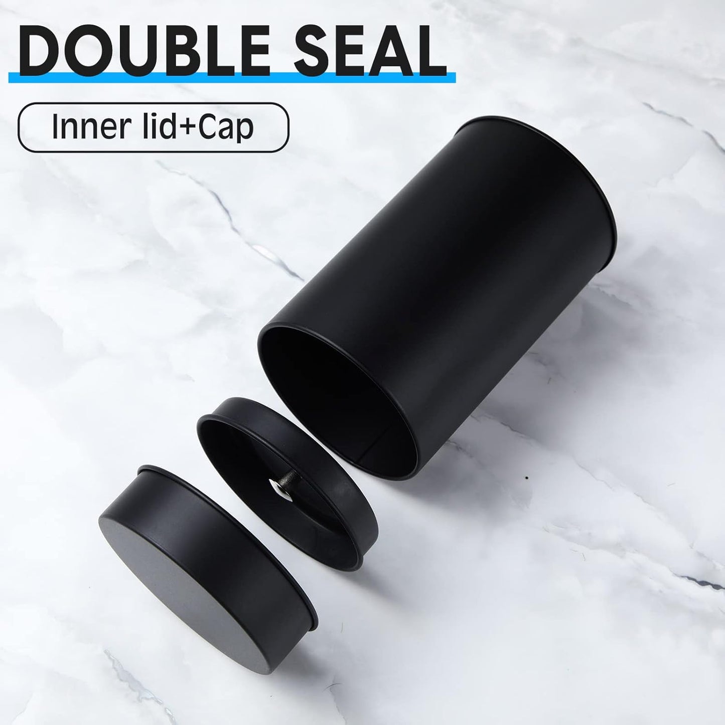 Zopeal 3 Pack Metal Tea Tin Canister with Airtight Double Lids 16 oz Round Tin Can with Lid Double Sealed Small Kitchen Container for Loose Tea Storage Coffee Sugar Candy Herbs and Spices