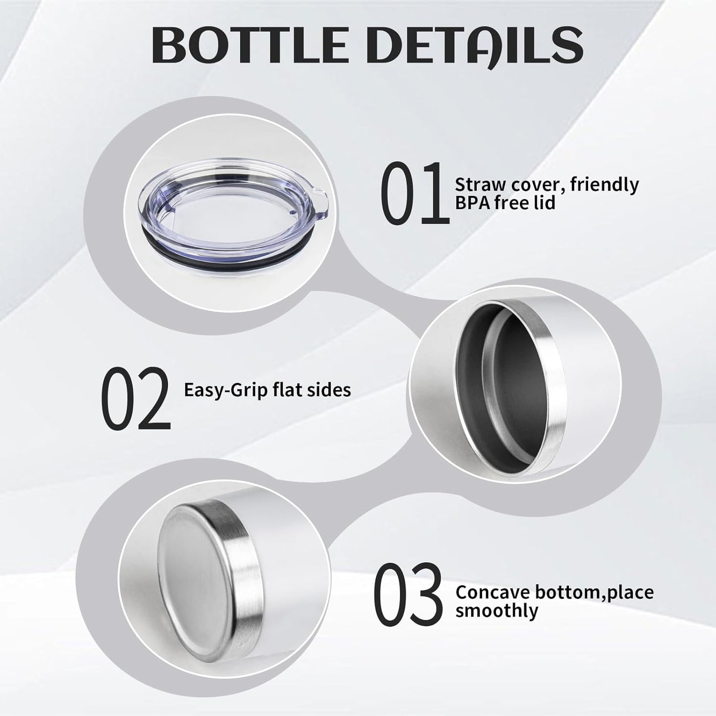 StarSpeed 20oz Tumbler Bulk with Lid, Stainless Steel Insulated Tumblers Double Wall Vacuum Insulated Travel Mug, Powder Coated Coffee Cups for Hot and Cold Drinks(White,1)