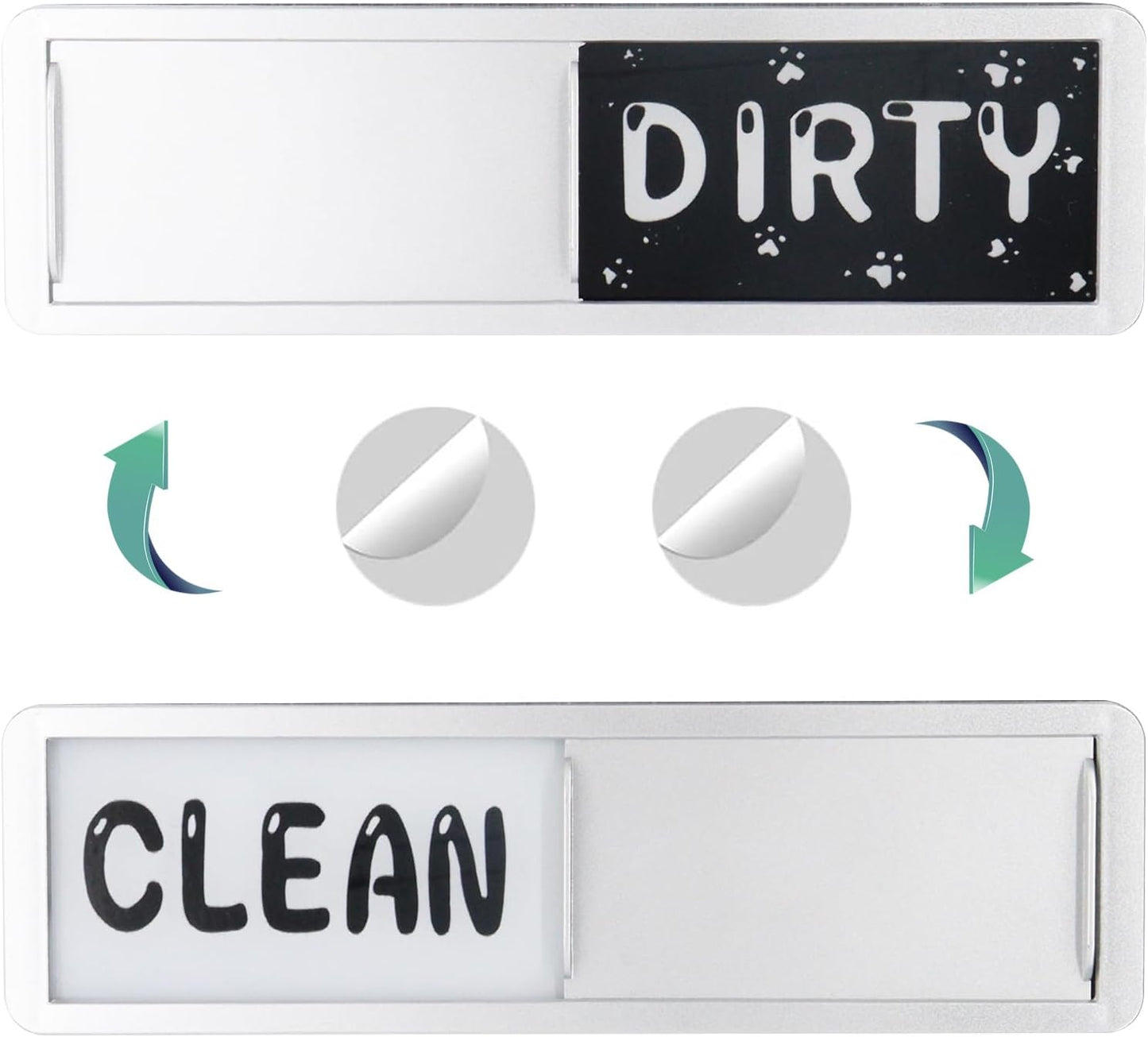 Dishwasher Magnet Clean Dirty Sign，Clean and Dirty Dishwasher Sign，Clean Dirty Magnet for Dishwasher，Dishwasher Clean Dirty Sign,Works for All Dishwashers，Dishwasher Accessories（Silver）