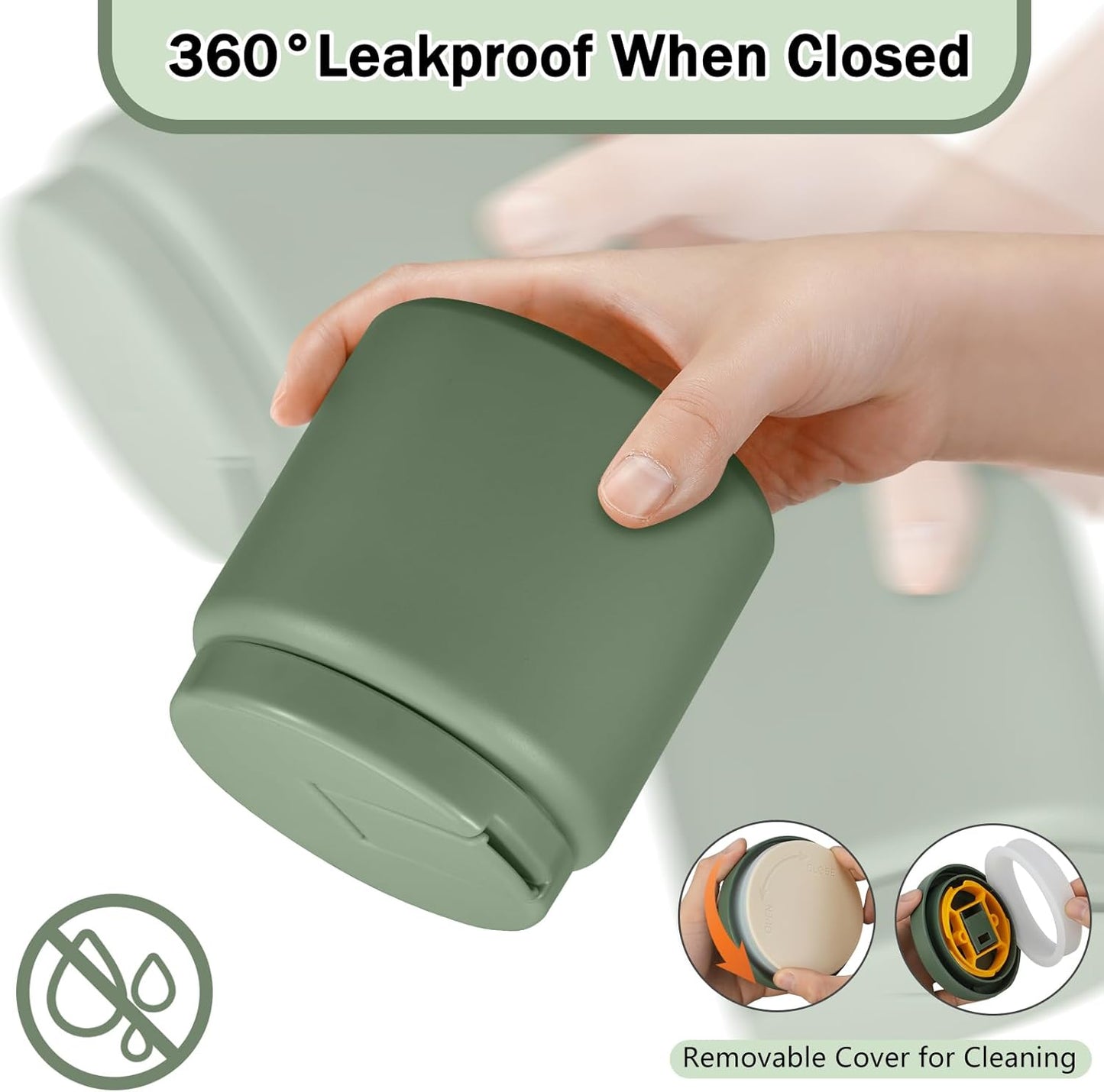 26oz Kids Jar for Hot Food, Insulated Vacuum Food Jar with Buckle Lid, Stainless Steel Wide Mouth Leak Proof Insulated Lunch Container for School Picnic Travel, Green