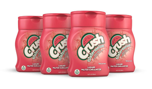 CRUSH Crush, Watermelon, Liquid Water Enhancer – New, Better Taste (4 Bottles, Makes 96 Flavored Water Drinks) 1.62 Fl Oz (Pack of 1)