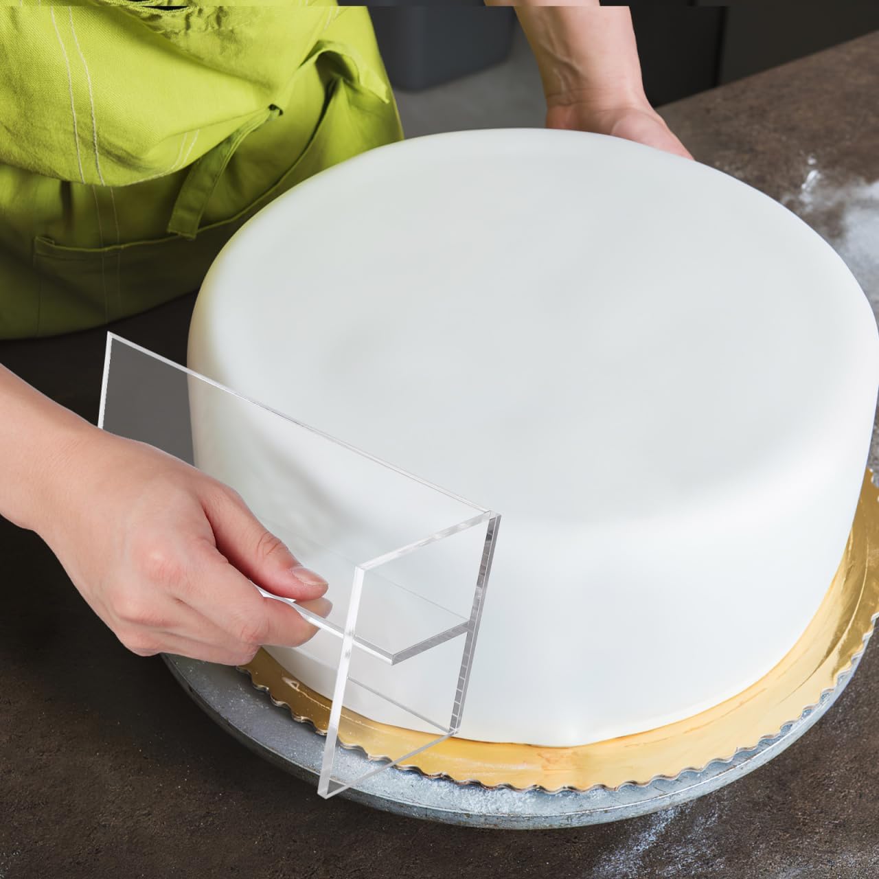 PRETYZOOM Acrylic Cake Smoother Scraper - 8.6 Inch Pastry Scraper Fondant Smoother Baking Accessory Butter Frosting Tools