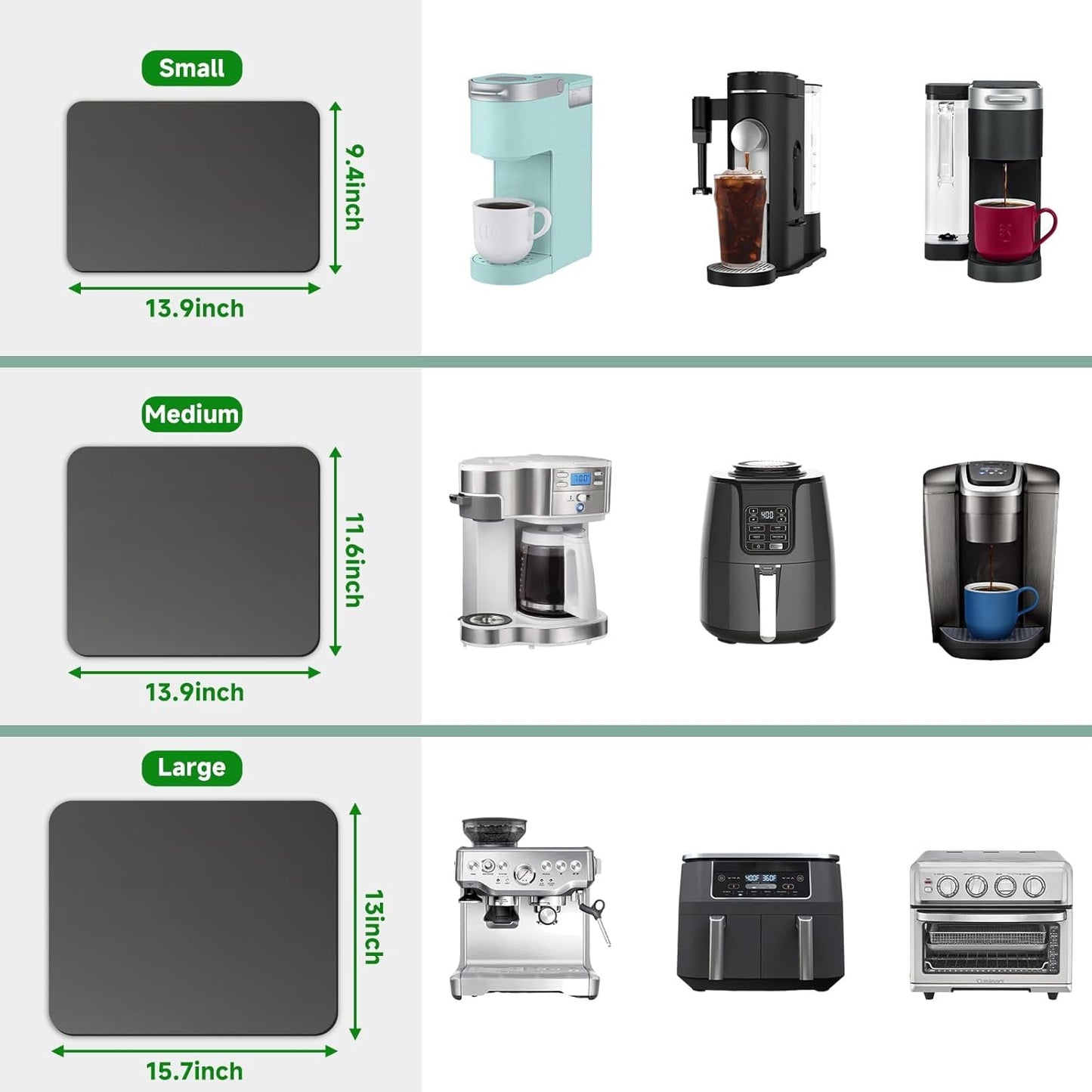 Appliance Slider 360° Rolling Tray for Coffee Maker Bamboo Coffee Pot Slider Tray Countertop Rotation Sliding Tray with Wheels, Small Appliances Mat Easily from Under the Cabinet Black(13.9"×11.6")