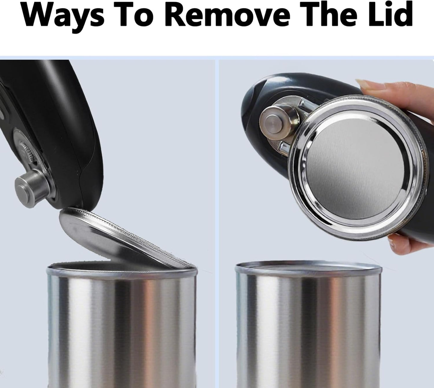 Automatic Electric Can Opener for Seniors for Kitchen:Anyone can Hands Free,One Touch Opener,Durable Blades,Rechargeable, Smooth Edge, Lightweight Small Size, Black