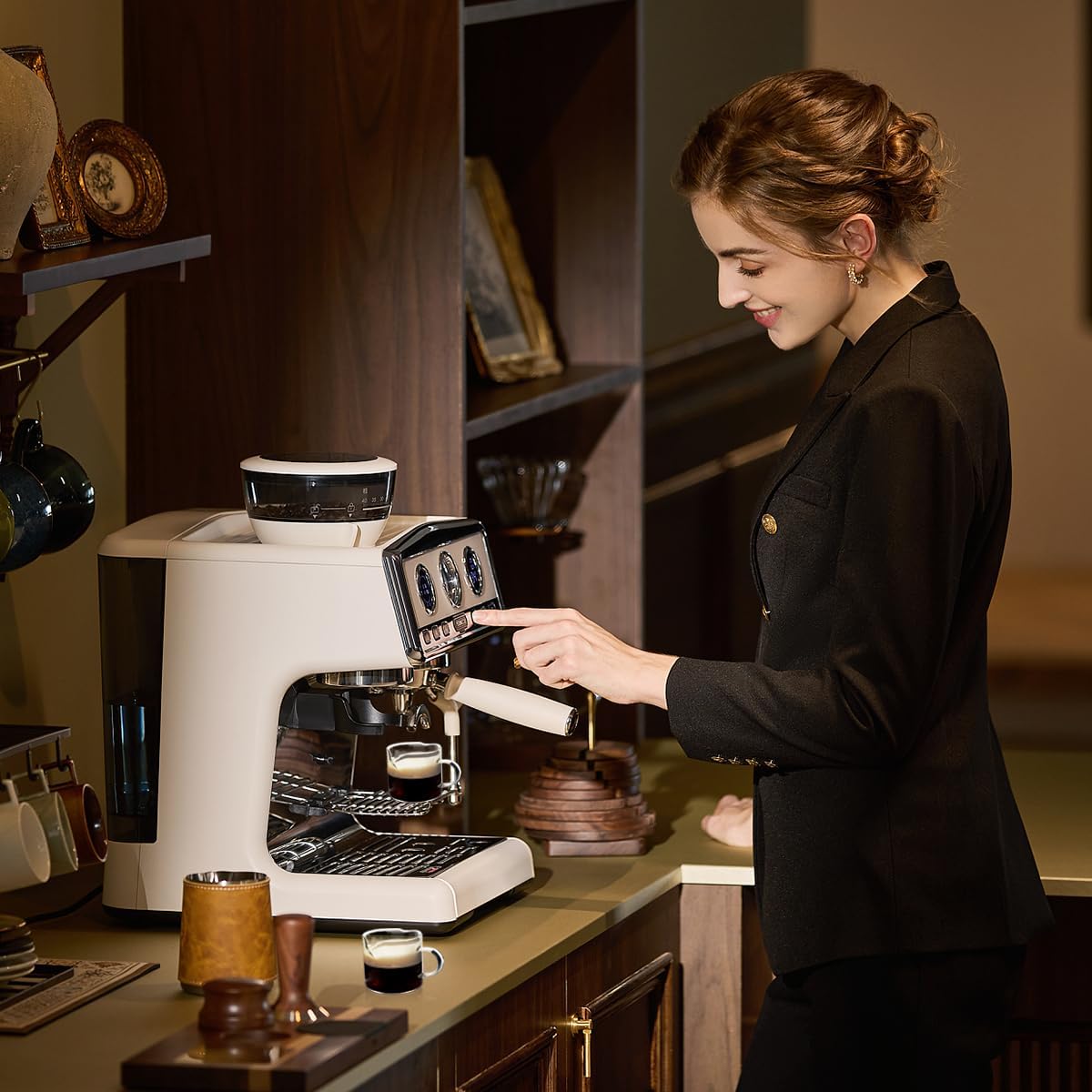 BCnmviku Shot Glasses Espresso Parts Double Spouts Milk Cup Clear Glass (Clear Glass-1Pack)