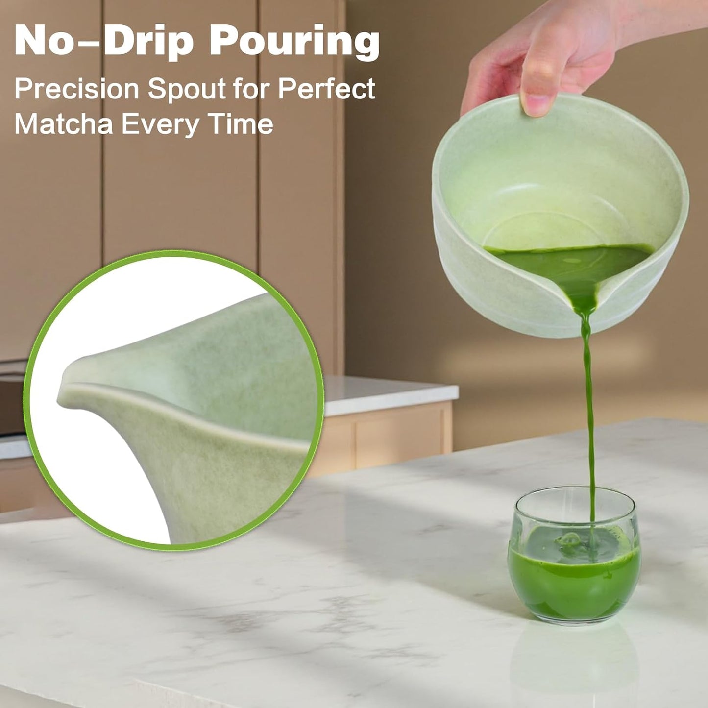 Matcha Whisk Set, Ceramic Matcha Bowl with Spout, Matcha Whisk, Chasen Holder, Powder Sifter, Bamboo Scoop, Complete Tea Making Kit for Matcha Lovers, Unique Gifts for Women Men Christmas