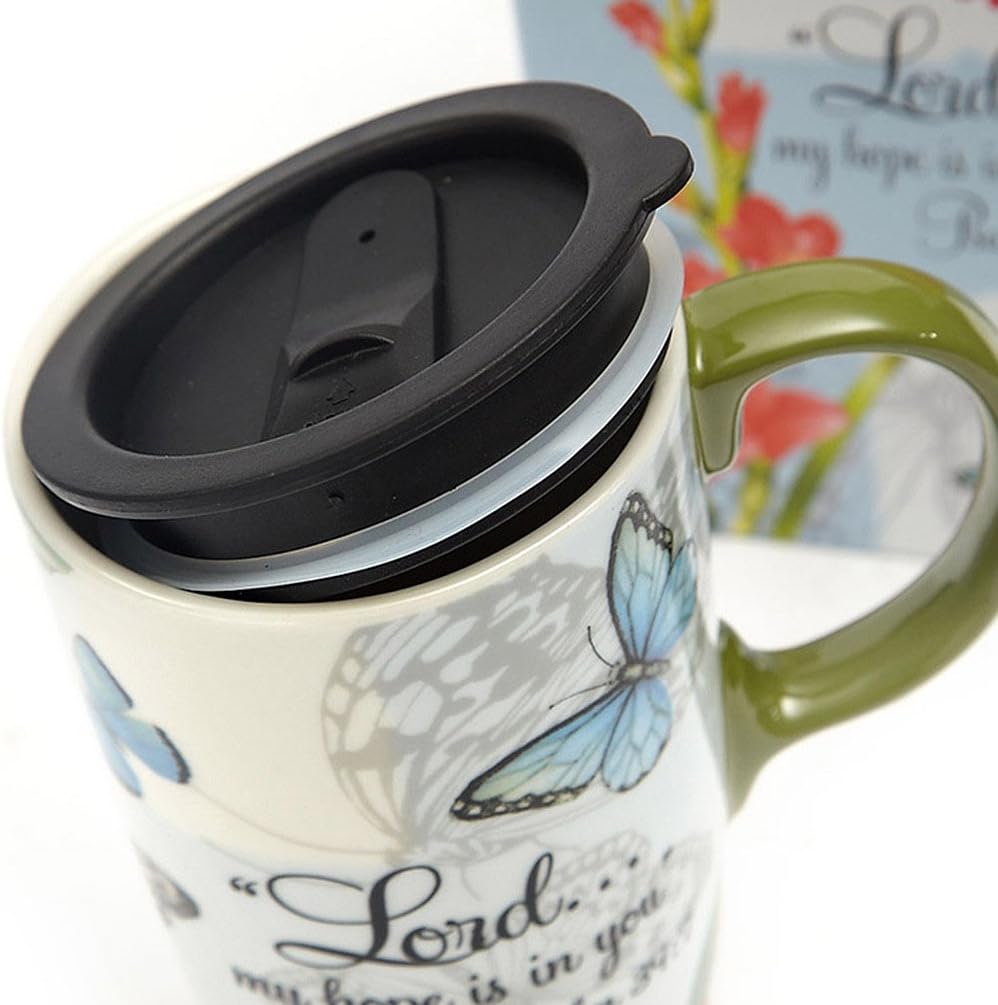 Topadorn 17 OZ. Ceramic Coffee Mug Travel Cup with Handle Sealed Lid and Color Box