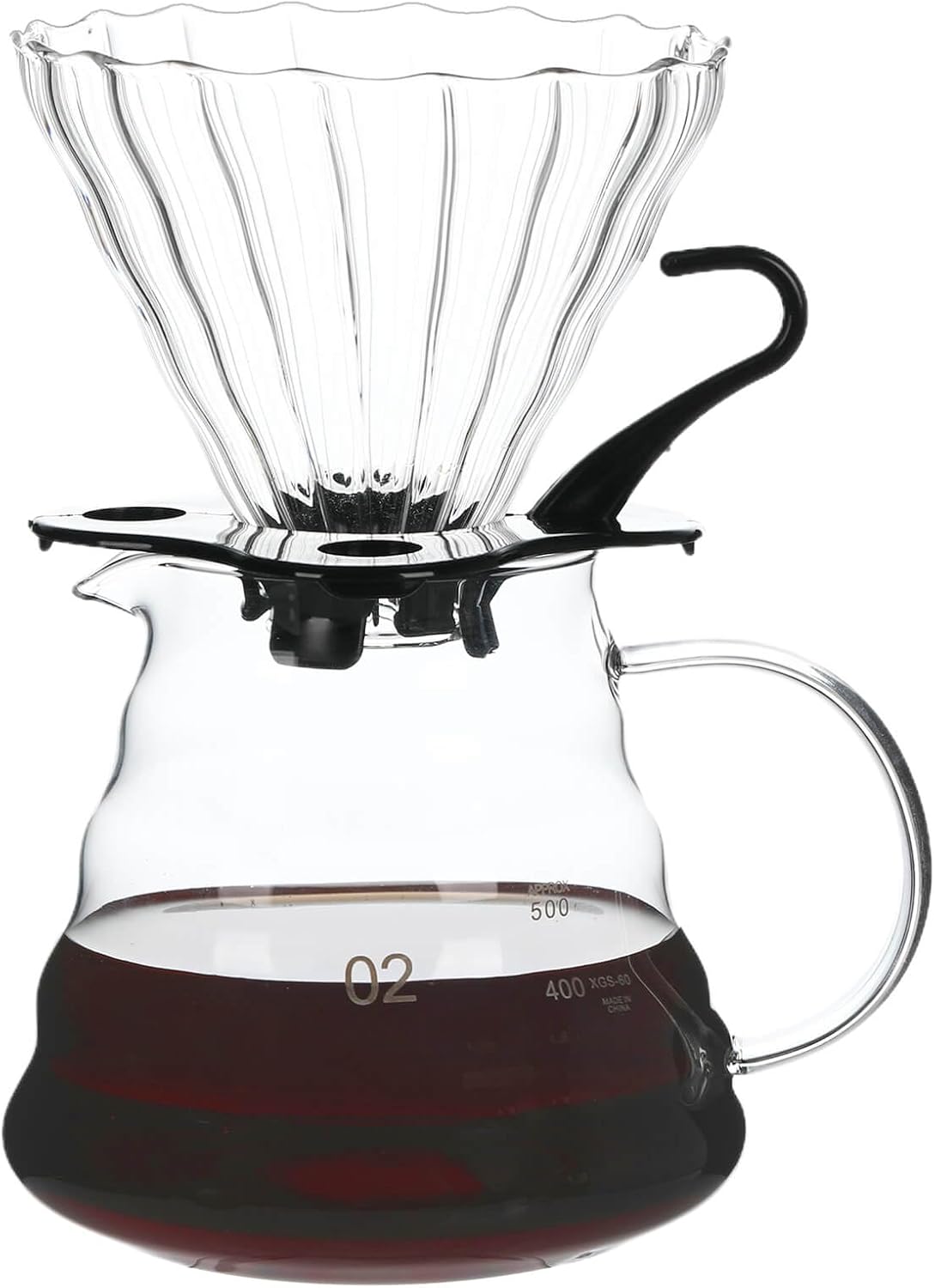 Unbreakable - Pour Over Coffee Maker 720ML/24OZ, Heat Resistant Borosilicate Glass Dripper with Filter Holder, BPA-Free Manual Coffee Brewer for Home and Office Use