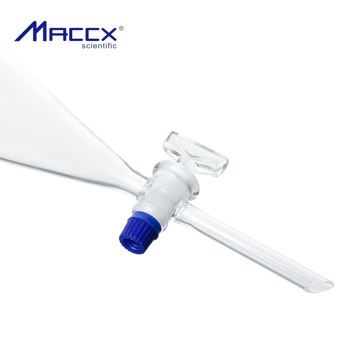 Conical Separatory Funnel with Pear Shape, Vol.500ml, 3.3 Borosilicate Glass Material, Ground-in Glass Stopper and Stopcock, SFG500-001