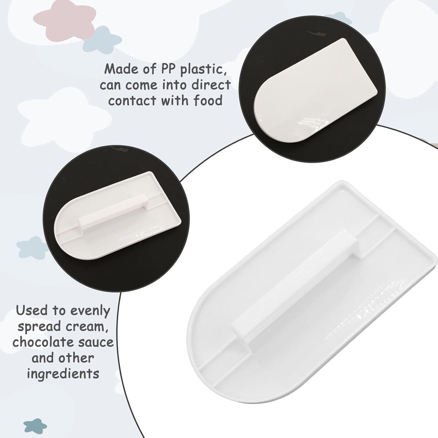 5 Pcs Fondant Smoother, Icing Smoother Essential Baking Tools for Perfectly Smooth Cakes(White)