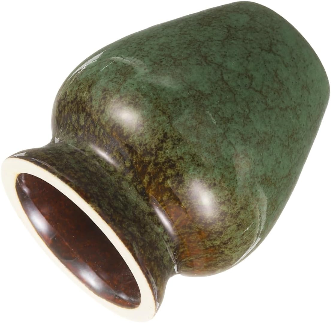 HARFINGTON Ceramic Chasen Stand 70mm Matcha Whisk Holder Teas Set Whisks Stand Traditional Matcha Tea Chasen Holder Tea Set Accessories for Tea Tasting, Gradient Green