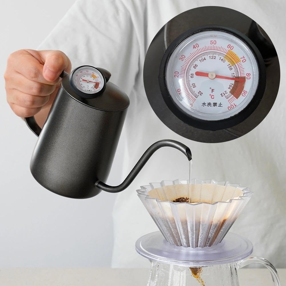 watchget Instant Read Coffee Thermometer with 1.5-Inch Dial & 5.3-Inch Probe, Ideal for Coffee Drinks and Chocolate Milk Foam, Precision Temperature Measuring Tool