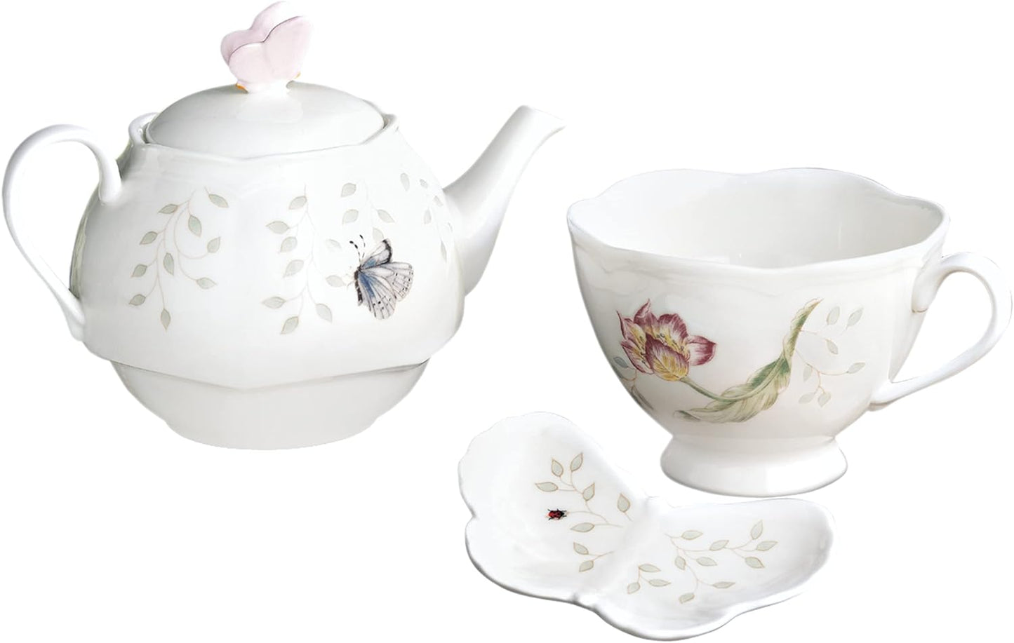 Lenox 6083927 Butterfly Meadow Teapot with Lid, White