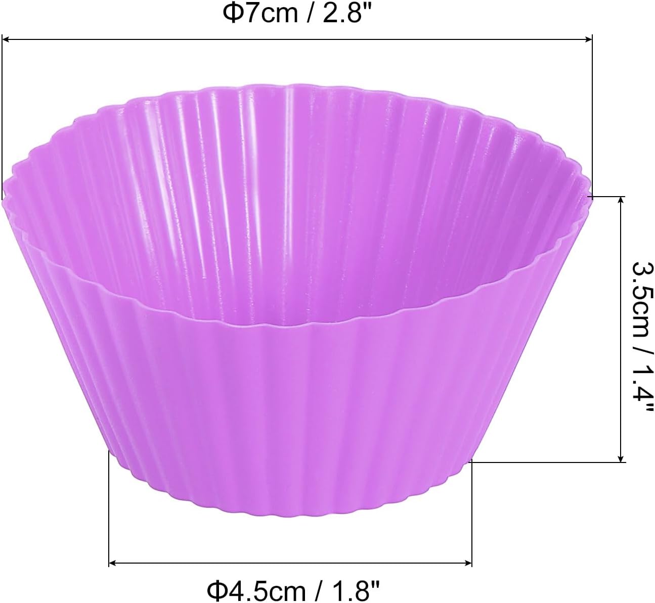 uxcell 42Pcs Silicone Cupcake Liners, Non-Stick Baking Cups, for Cooking Eggs, Baking Muffins and Make a Cake(Purple)