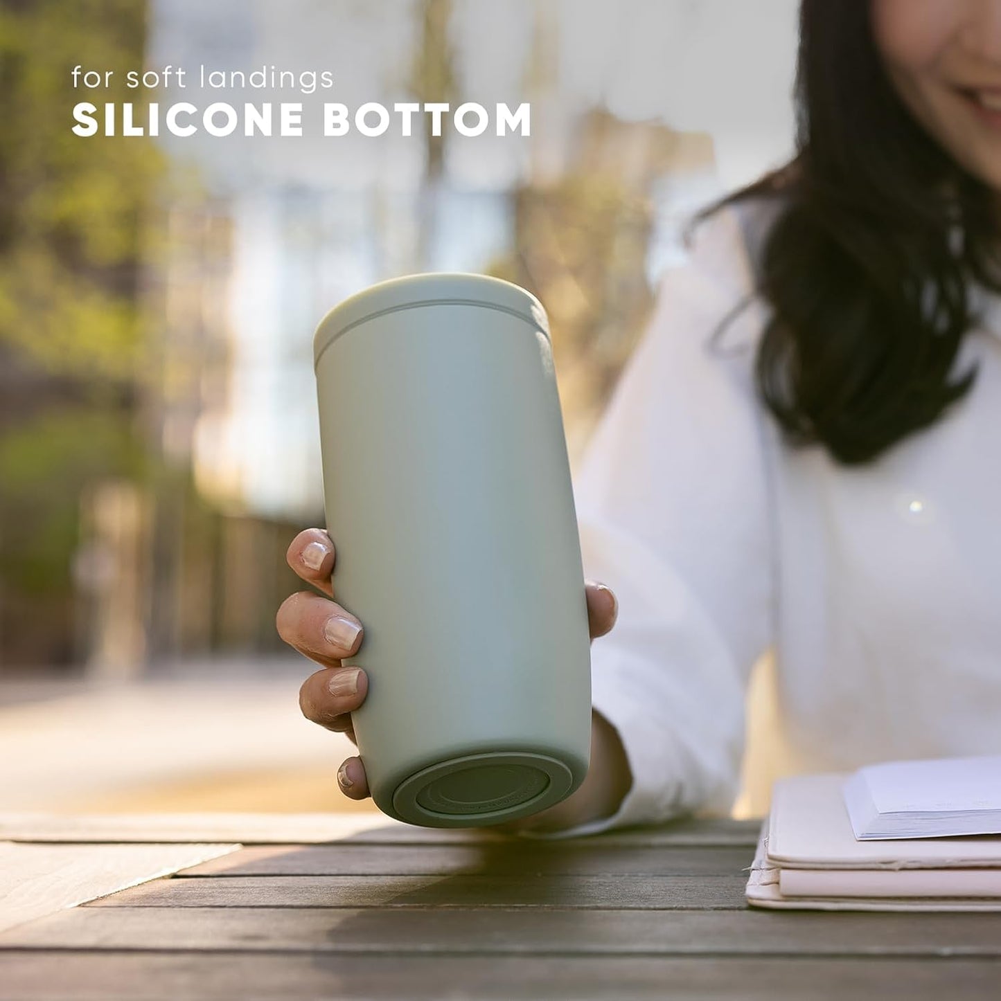 Simple Modern Travel Coffee Mug Tumbler with 360° Lid | Ceramic-Lined Insulated Stainless Steel Cold Brew Iced Coffee Cup Thermos | Gifts for Women Men Her Him | Voyager Signature | 12oz | Ice Gray